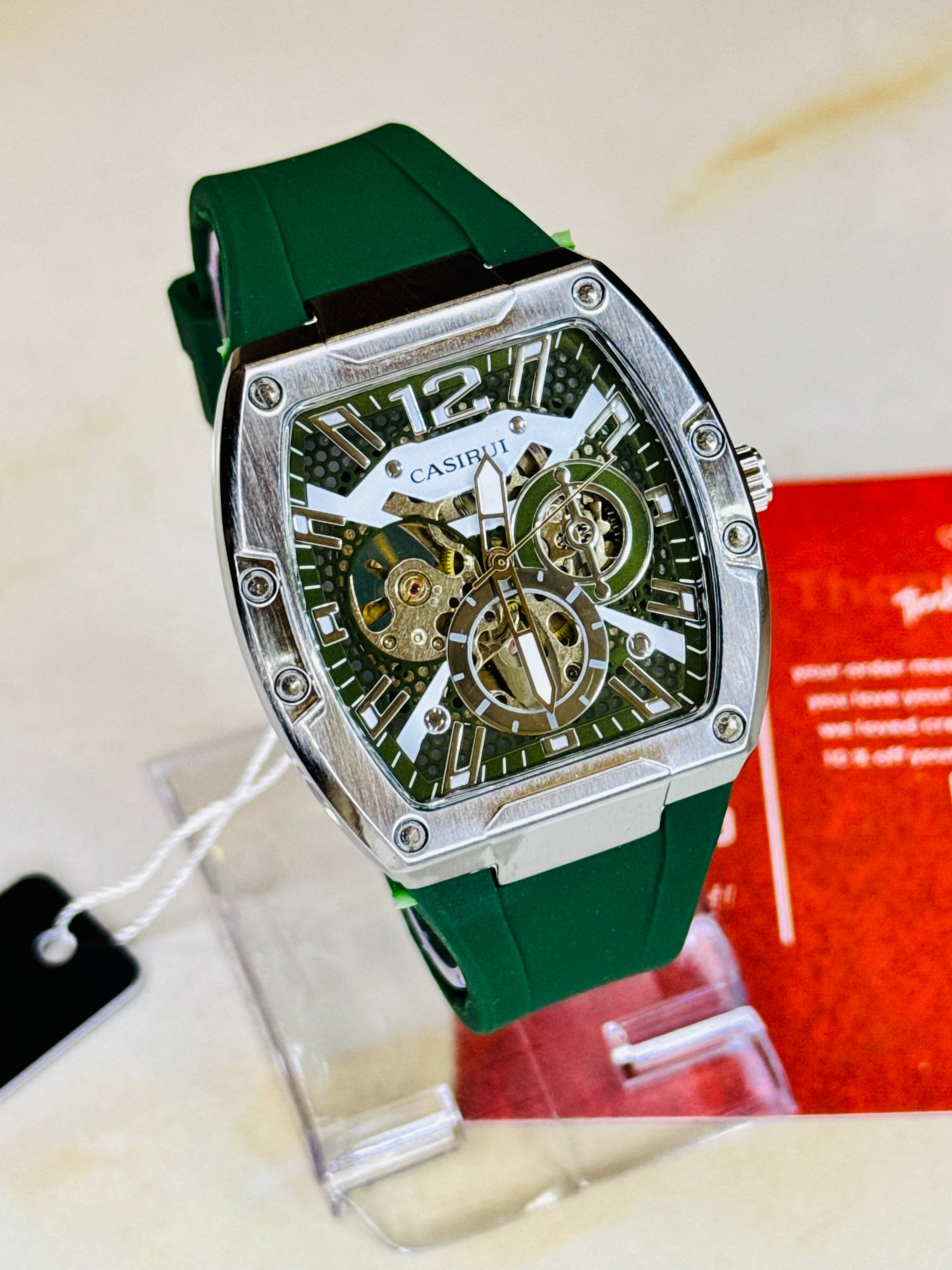 Forest Green Automatic Skeleton Dial RM Watch