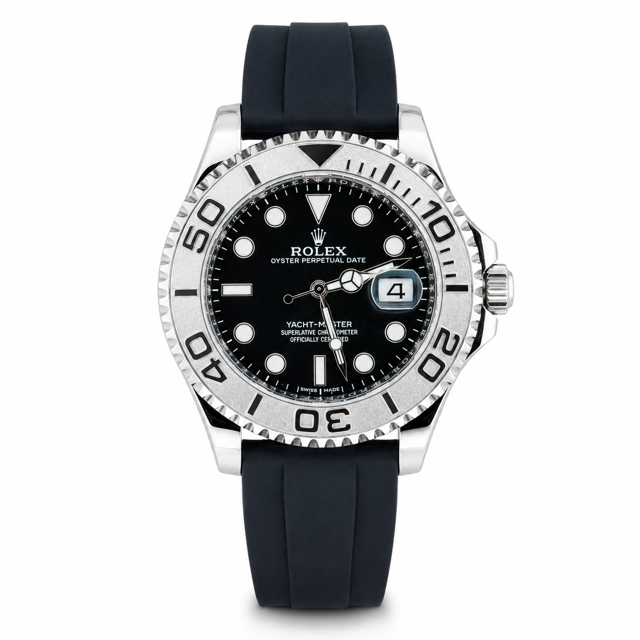 Silver Bezel Black Yatchmaster Watch