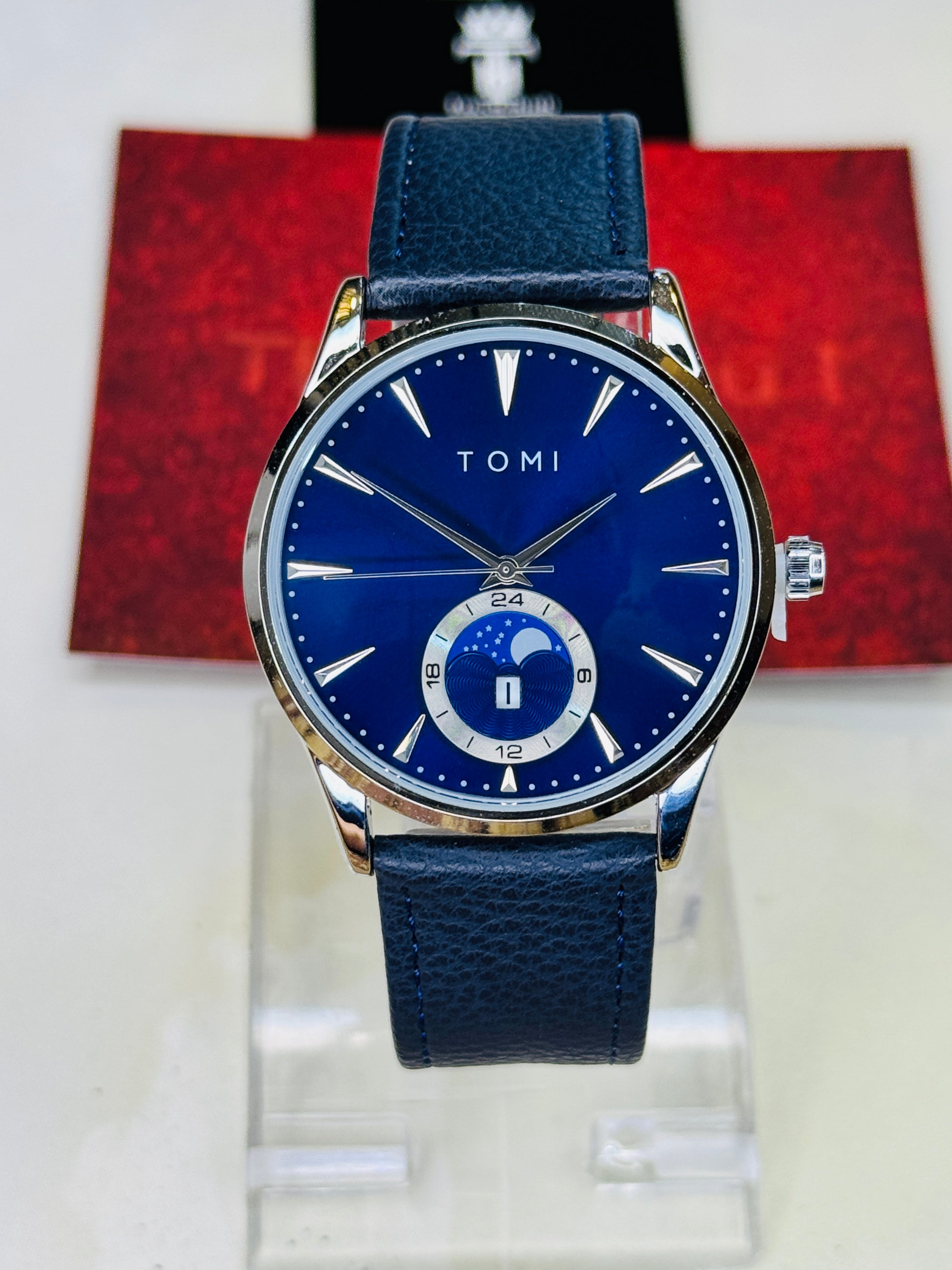 Tomi All Blue Leather Magnetic Strap Watch