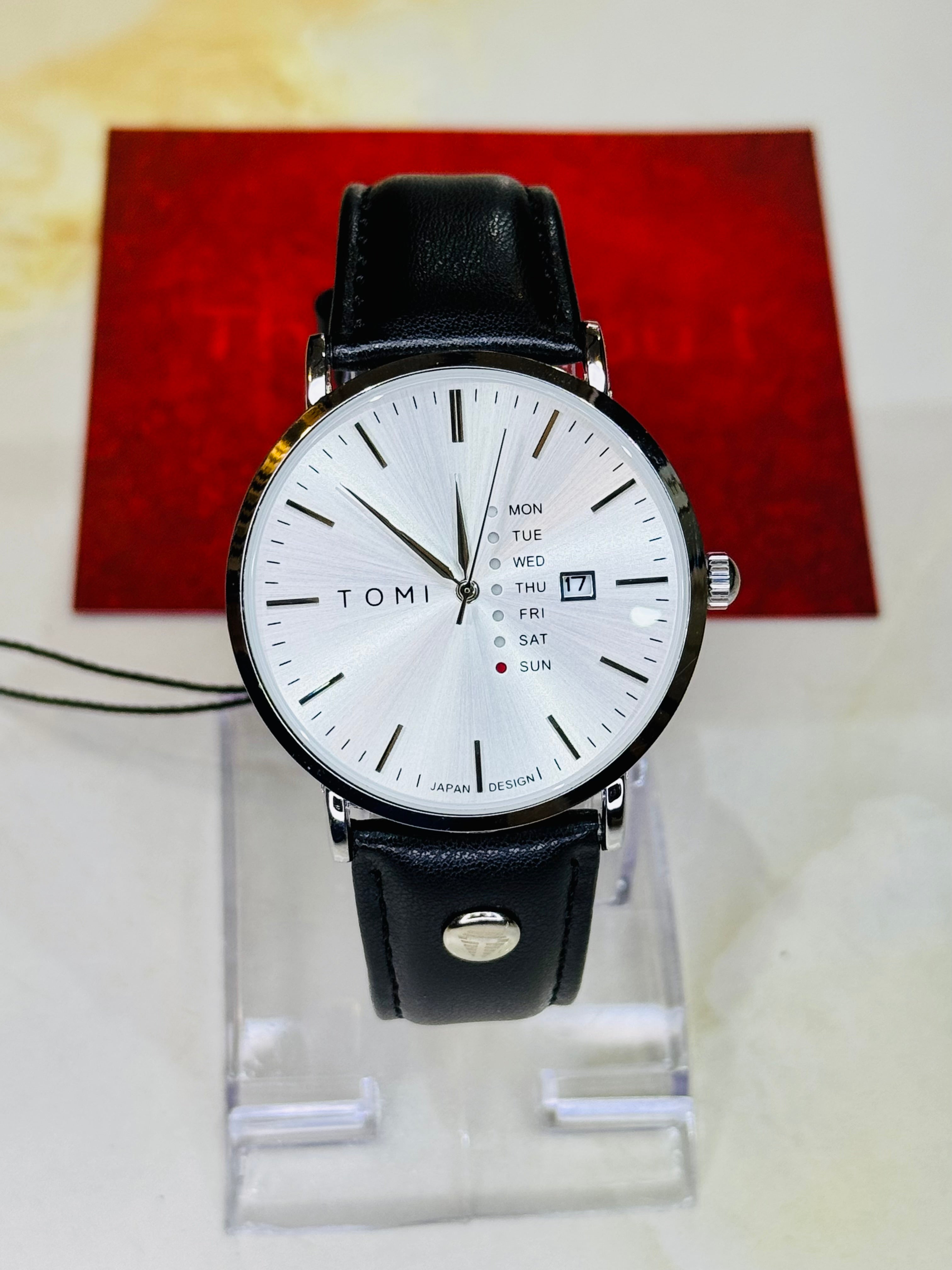 Tomi Mentor Black White Day Date Watch