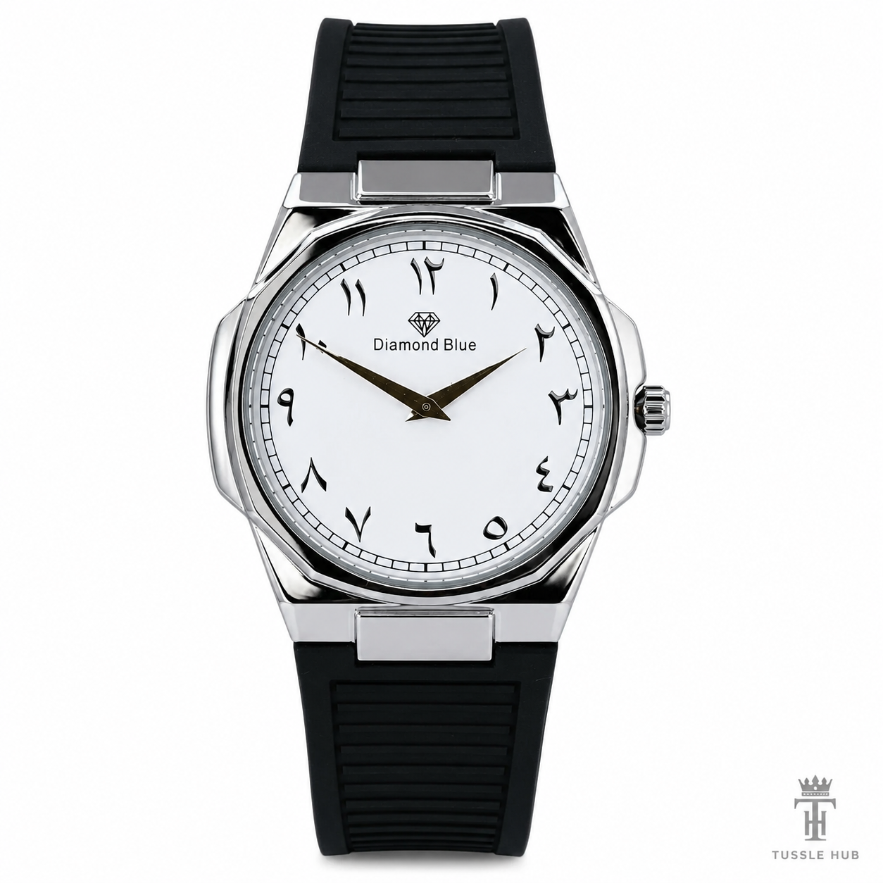 Black White Slim Arabic Magnet Strap Watch
