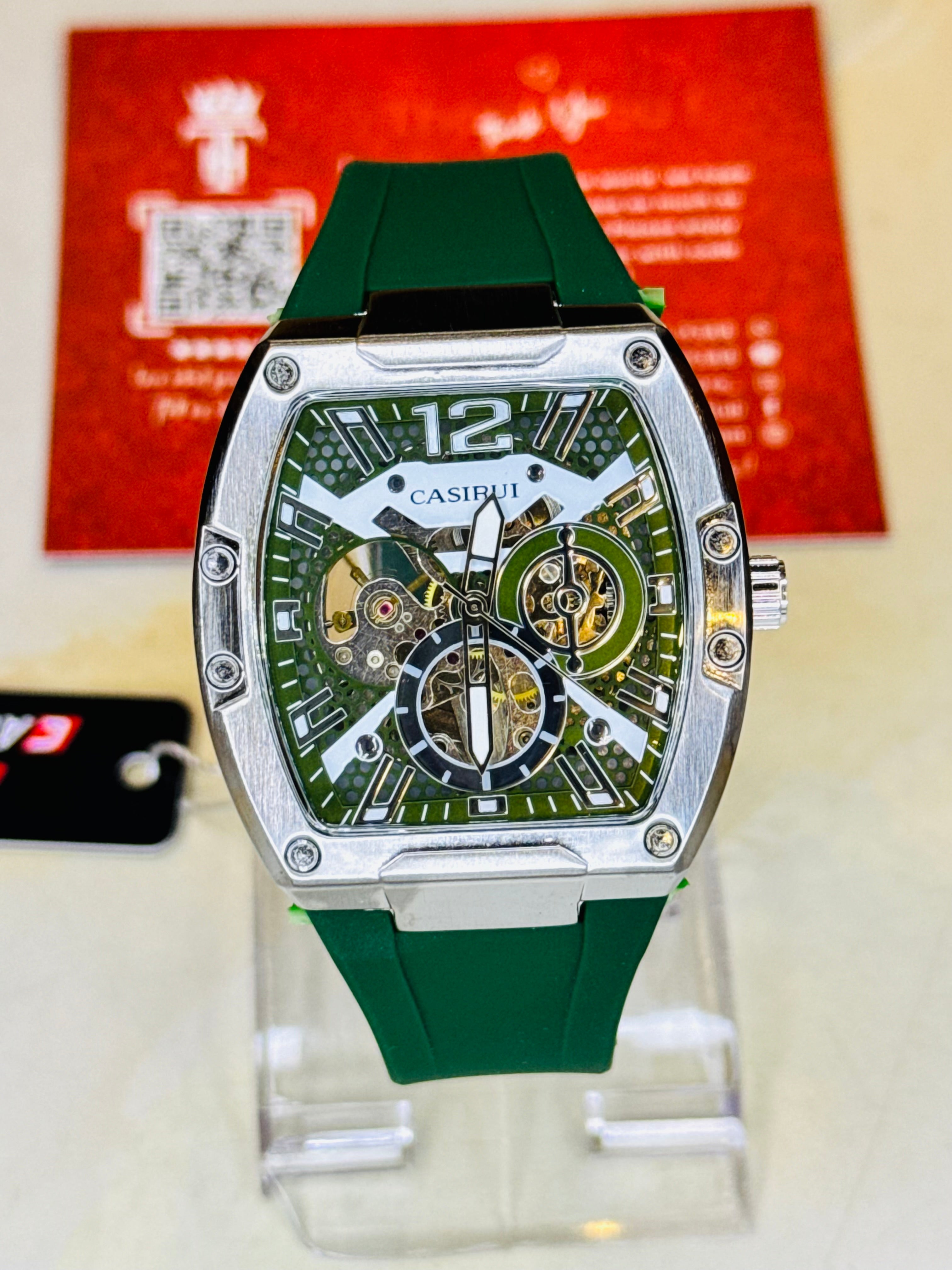 Forest Green Automatic Skeleton Dial RM Watch
