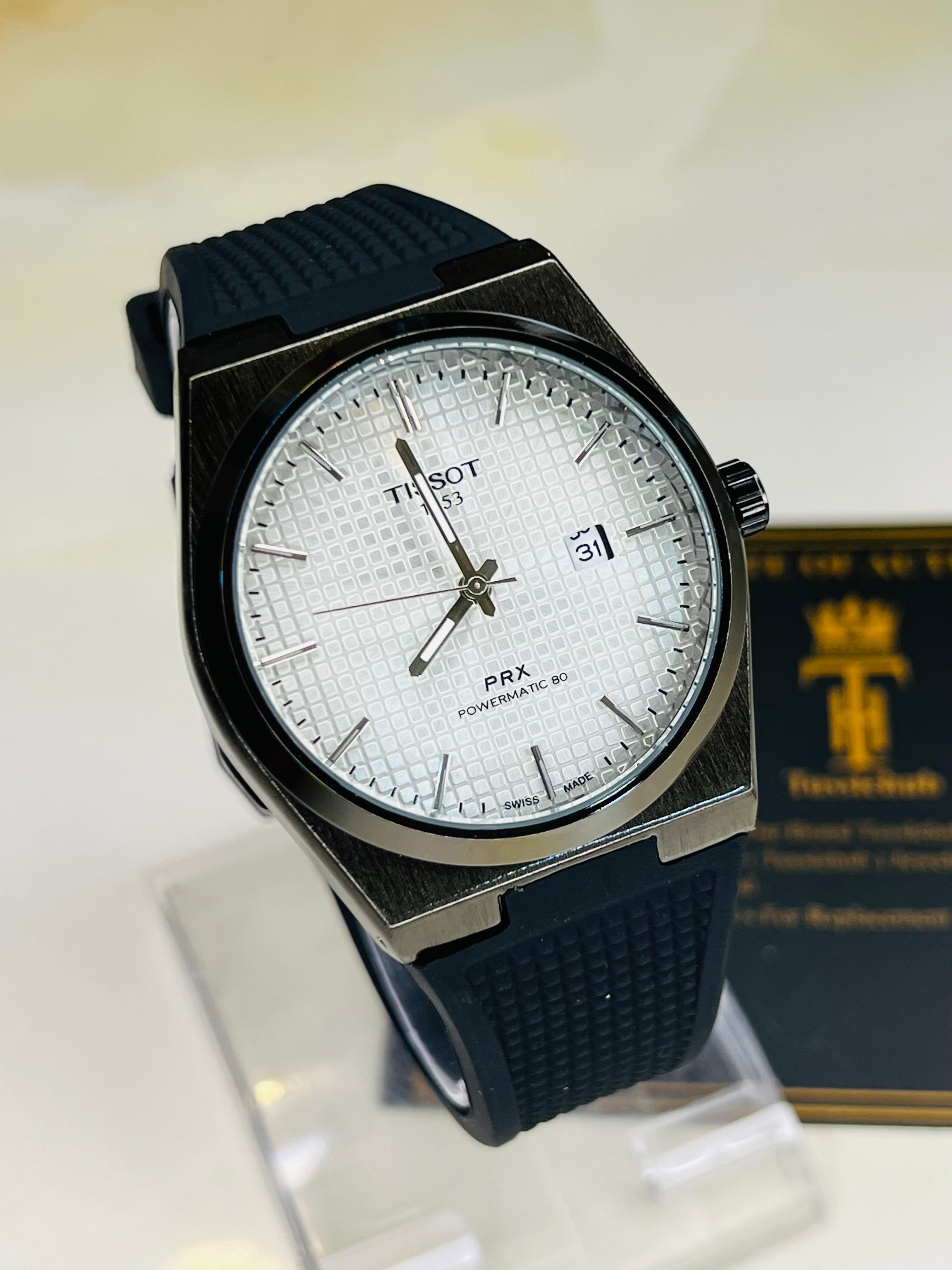 Black White PRX Silicon Strap Watch