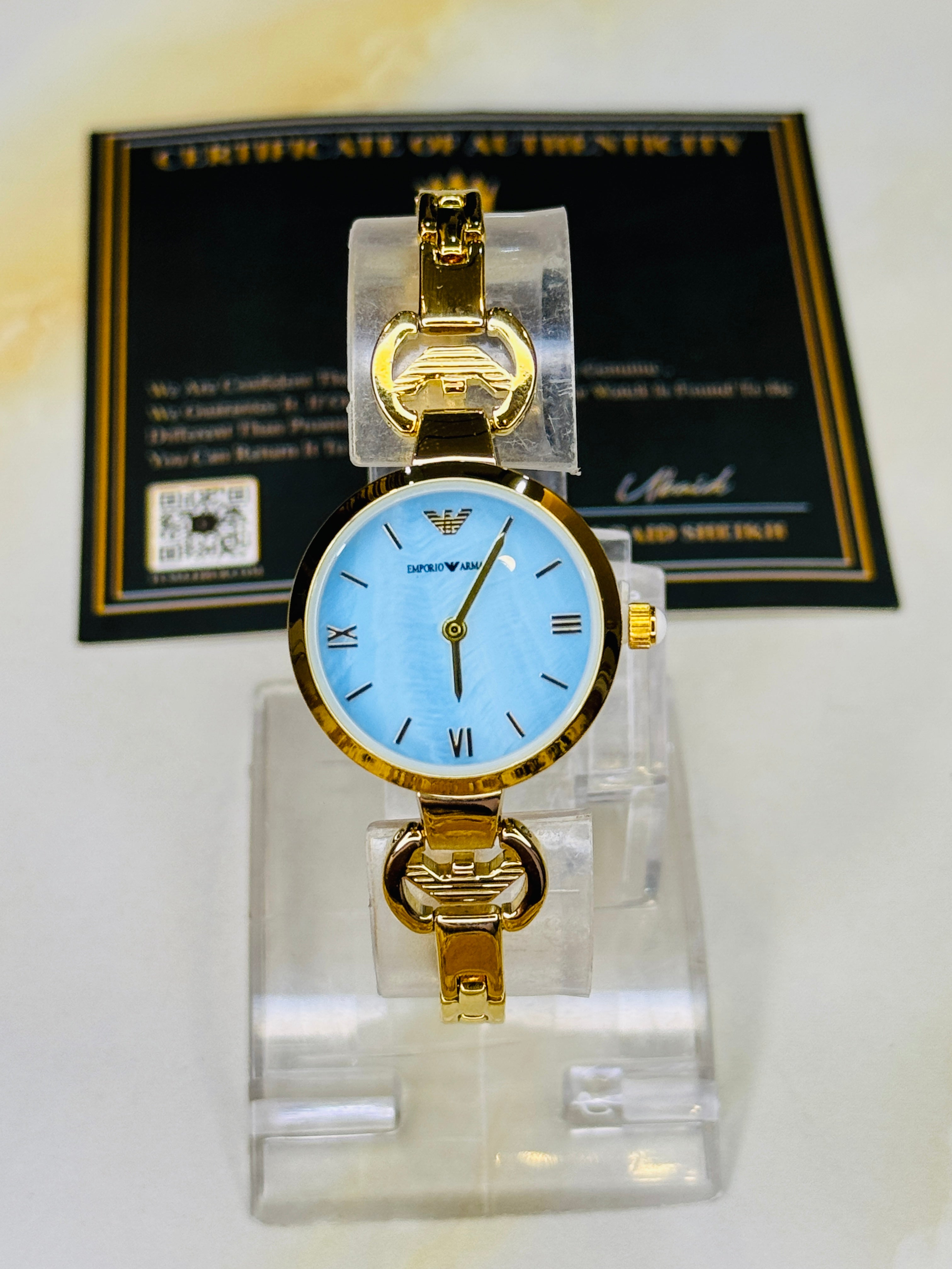 Emporio Gold Blue Watch for her