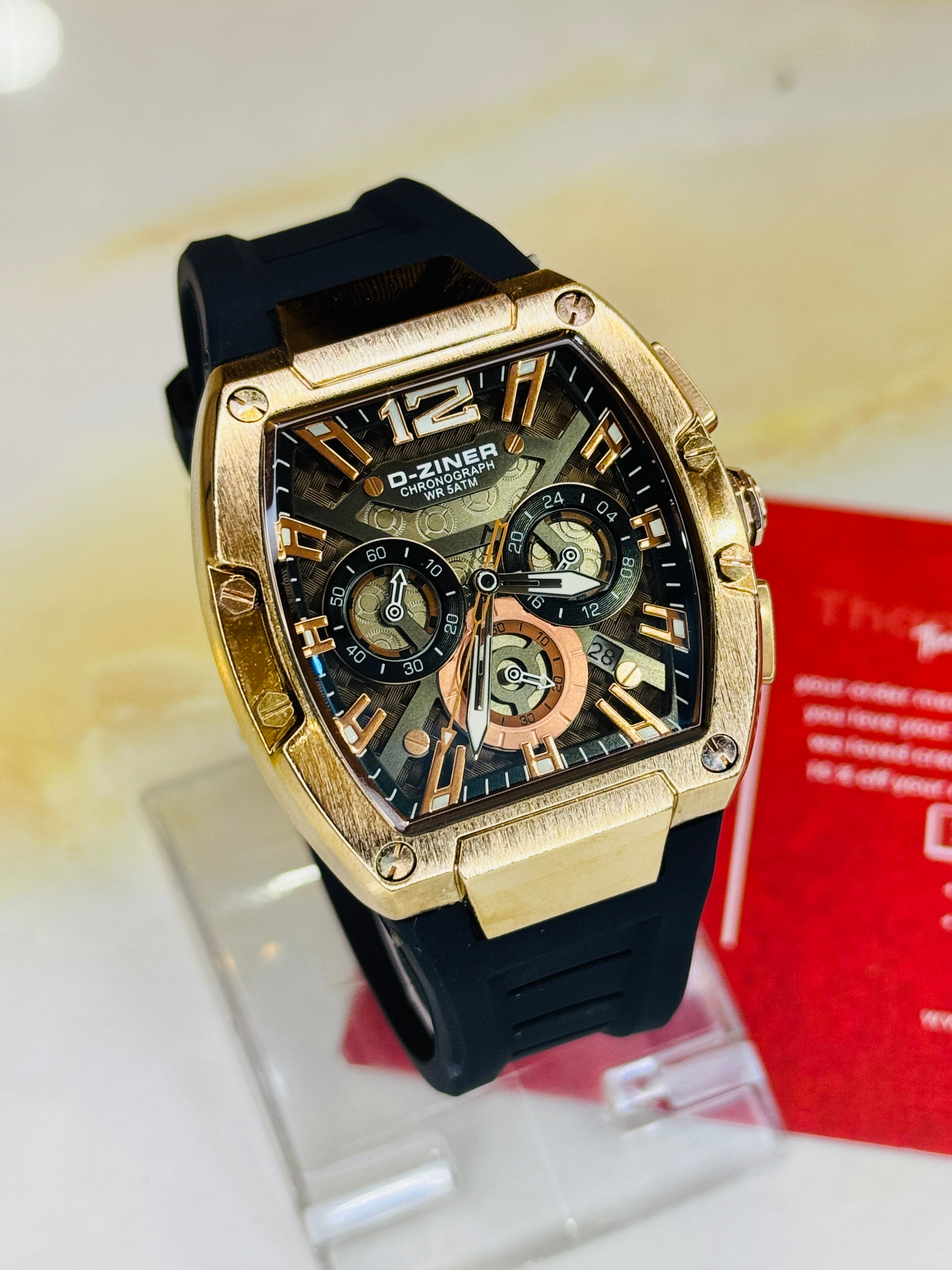 D-Ziner RM Black Copper Chronograph Watch