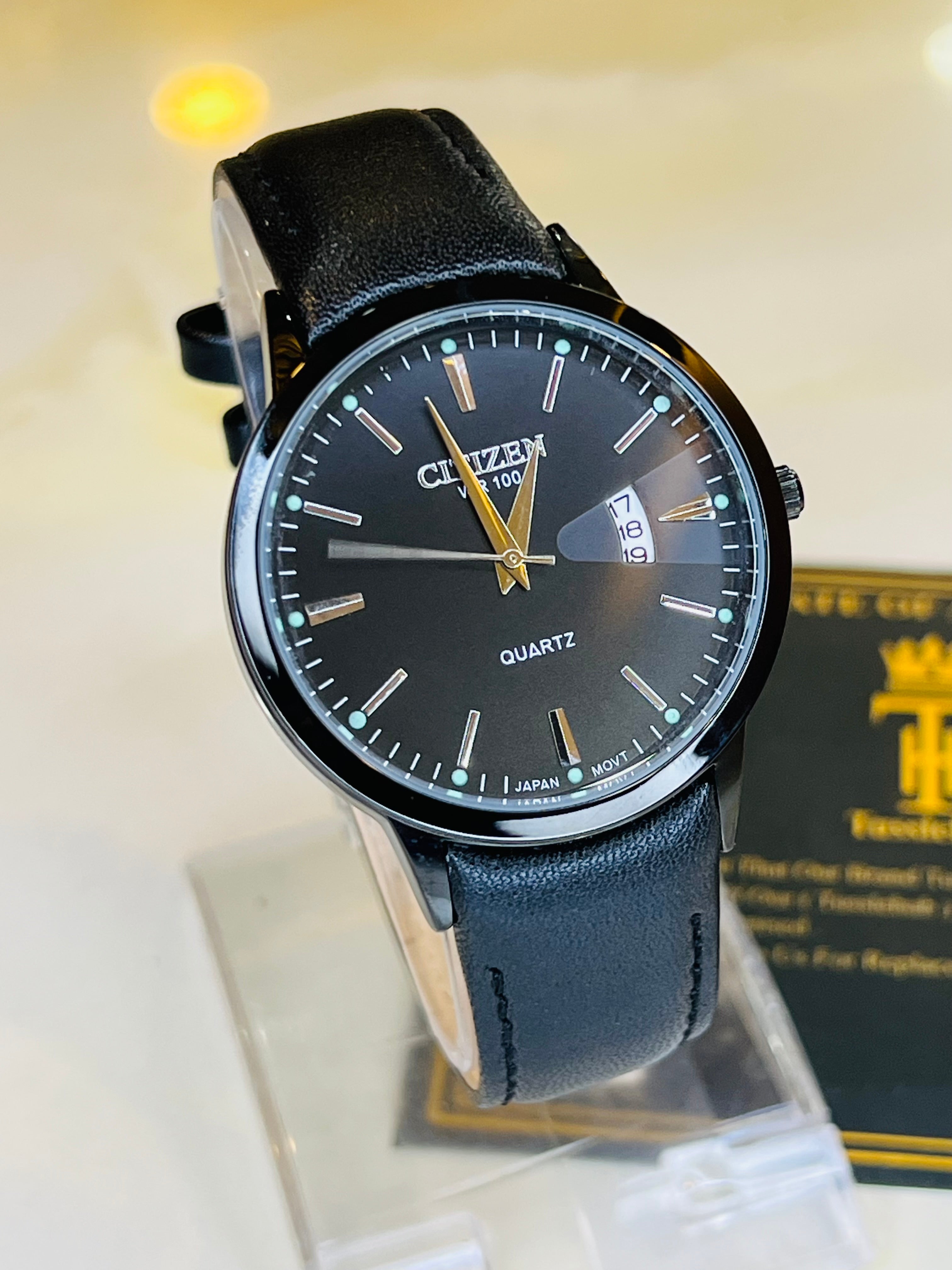 WR 100 All Black Waterproof Watch