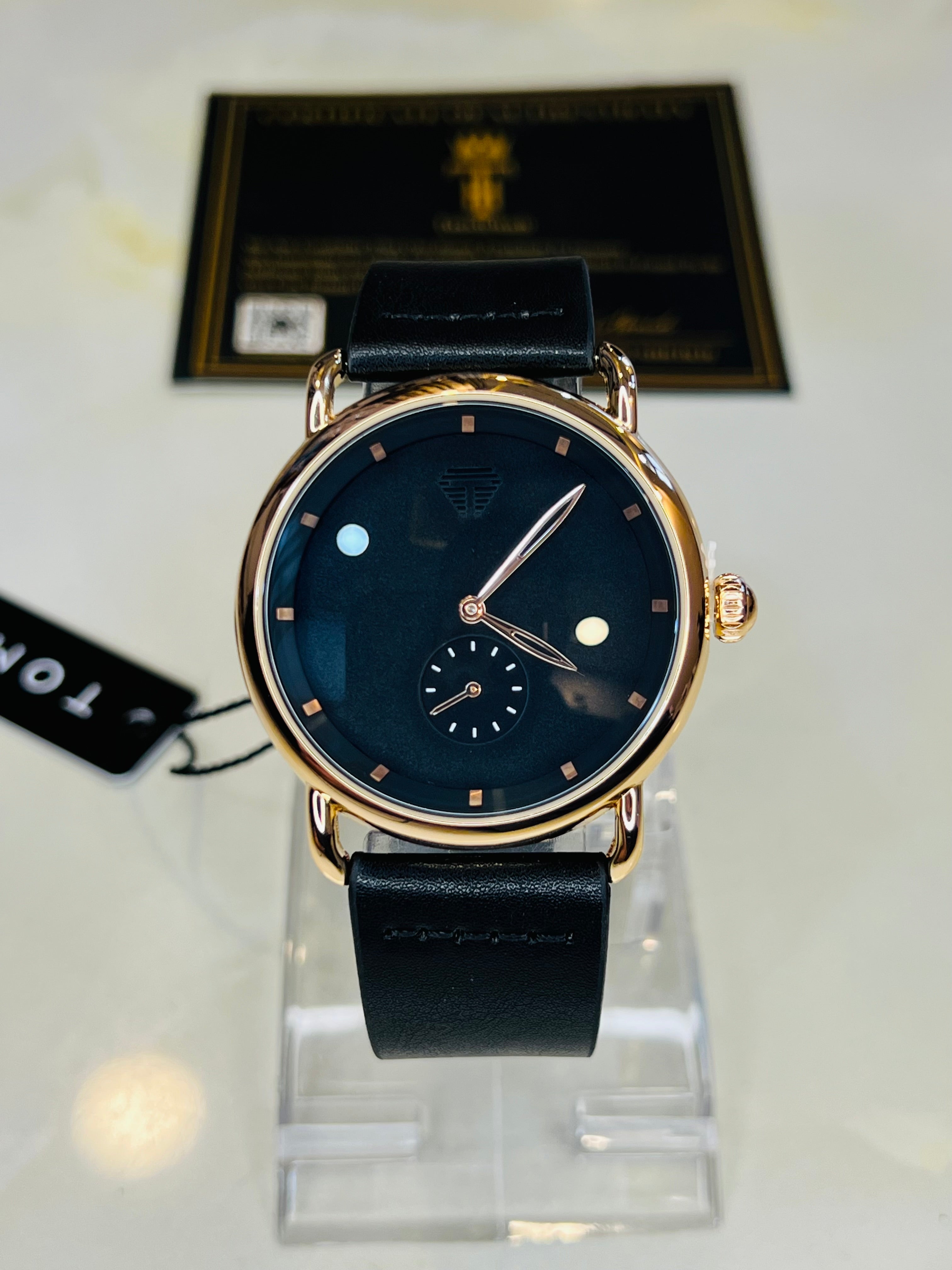Tomi Stella Black Gold Down Second Watch