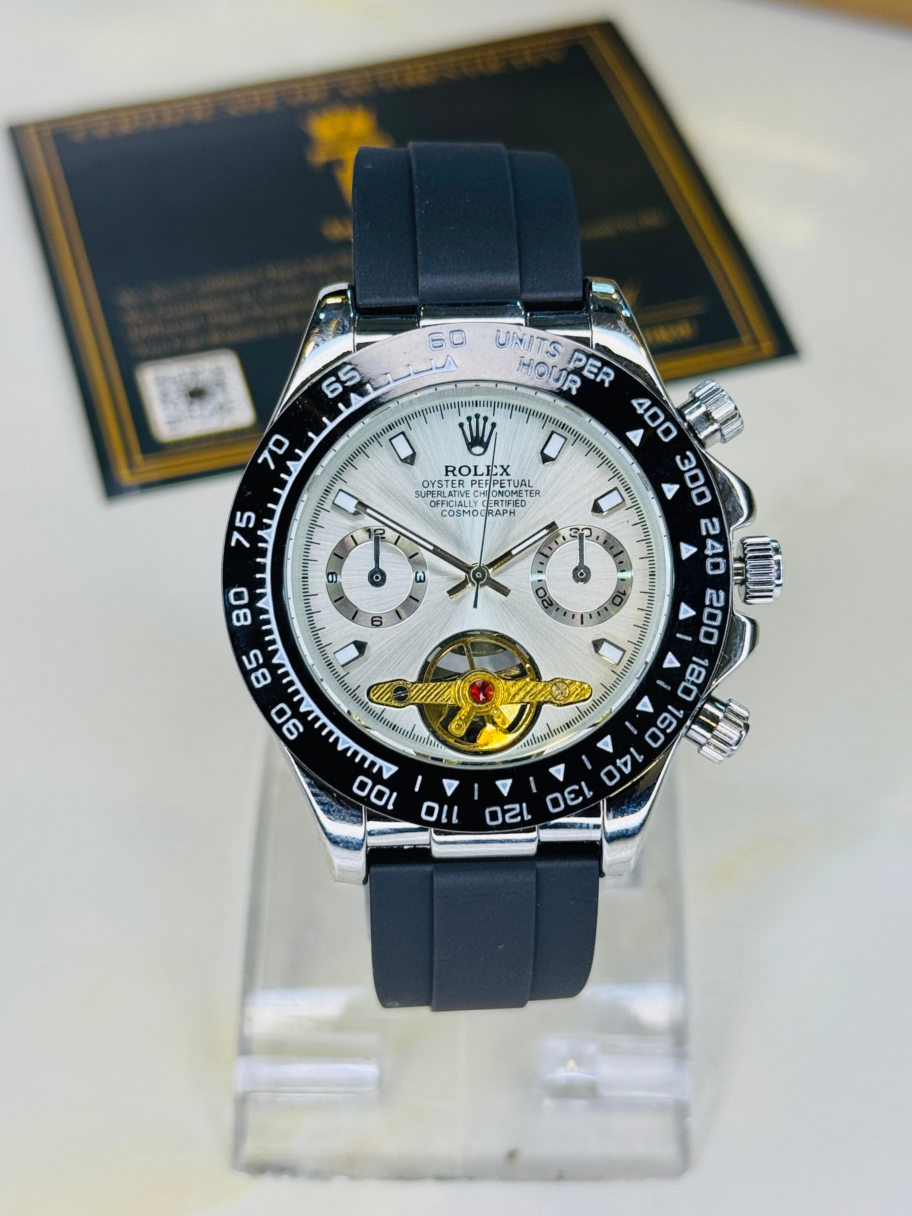 Skeleton Daytona Silver White Watch