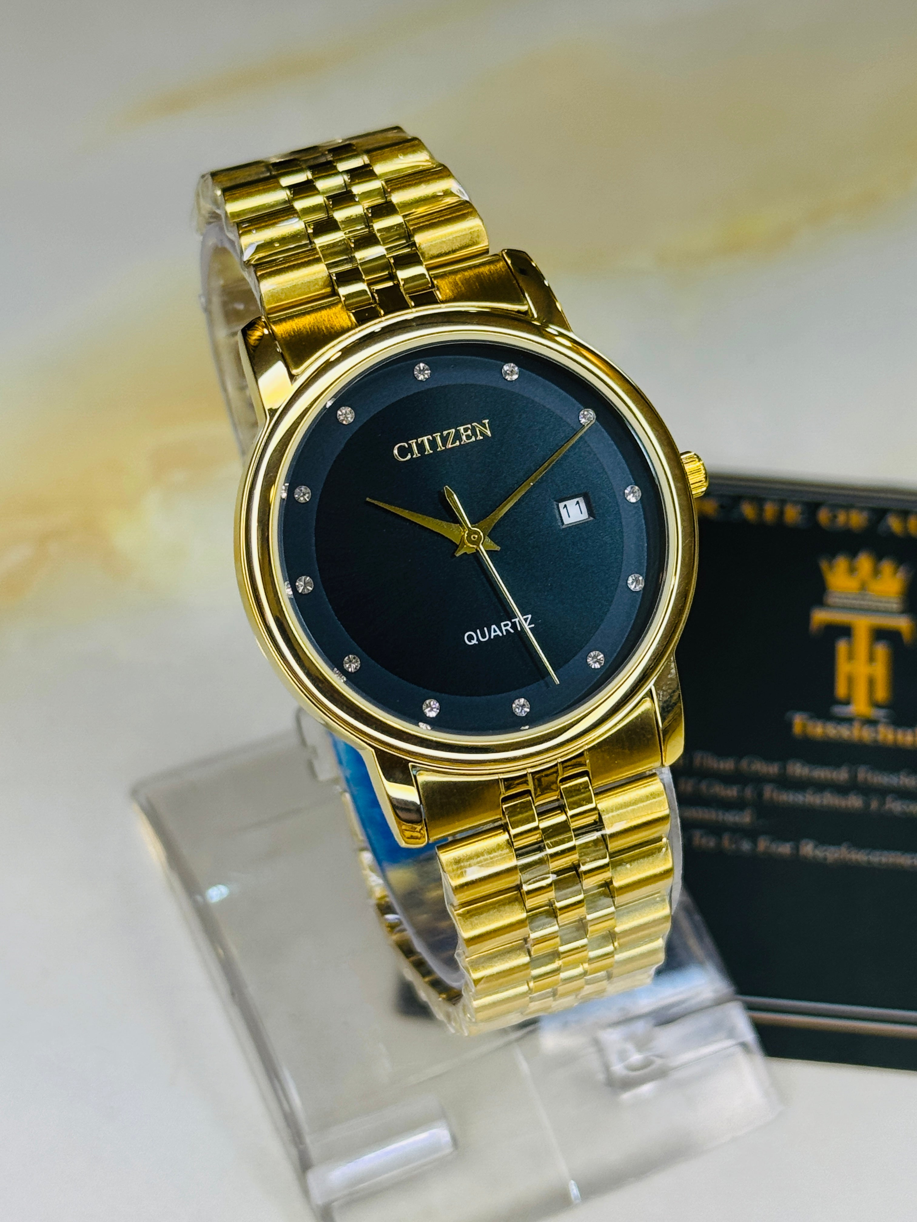 Gold Black Citizen Prestige Watch