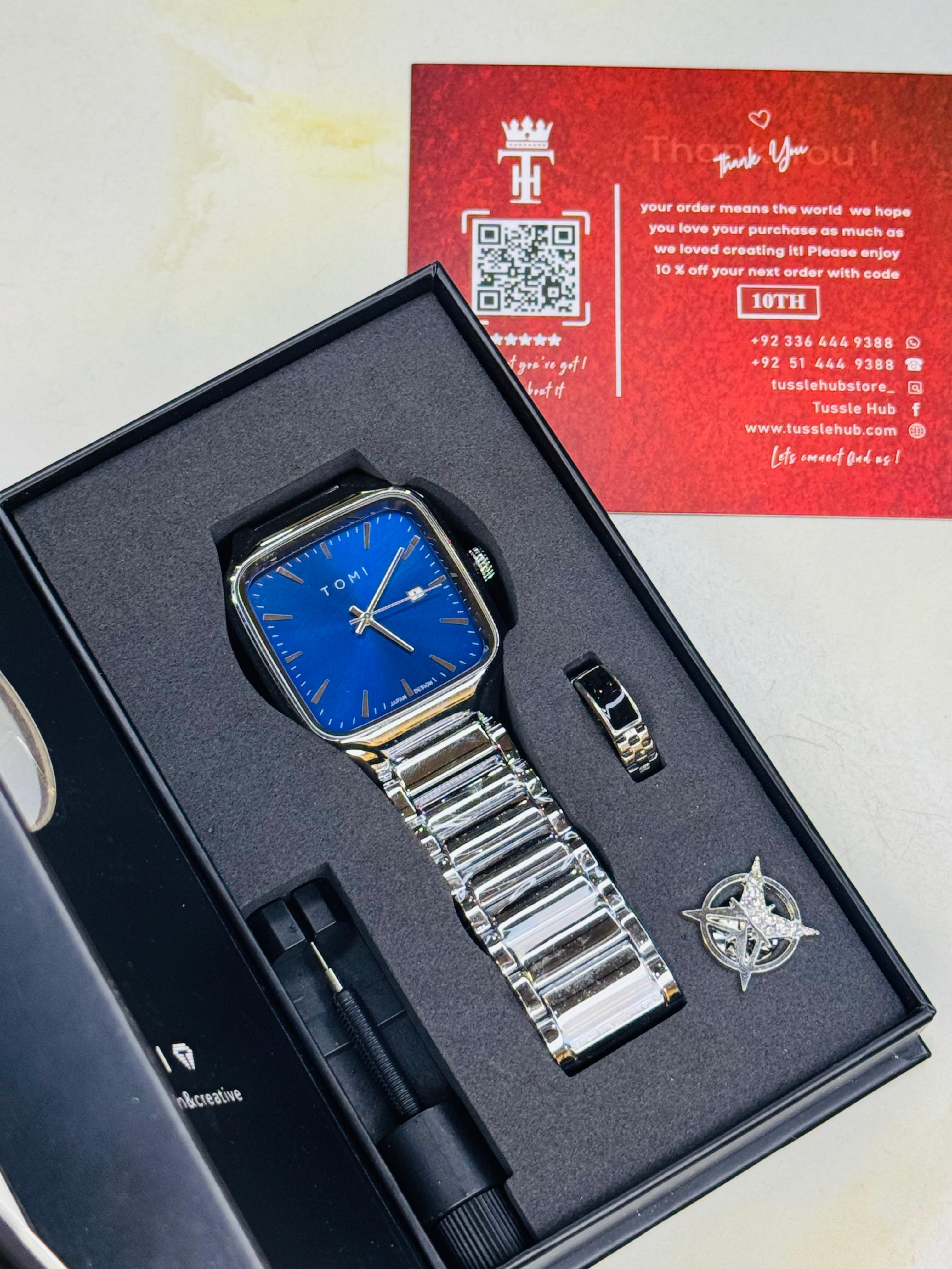 Tomi S3 Square Chain Gift Set Watch