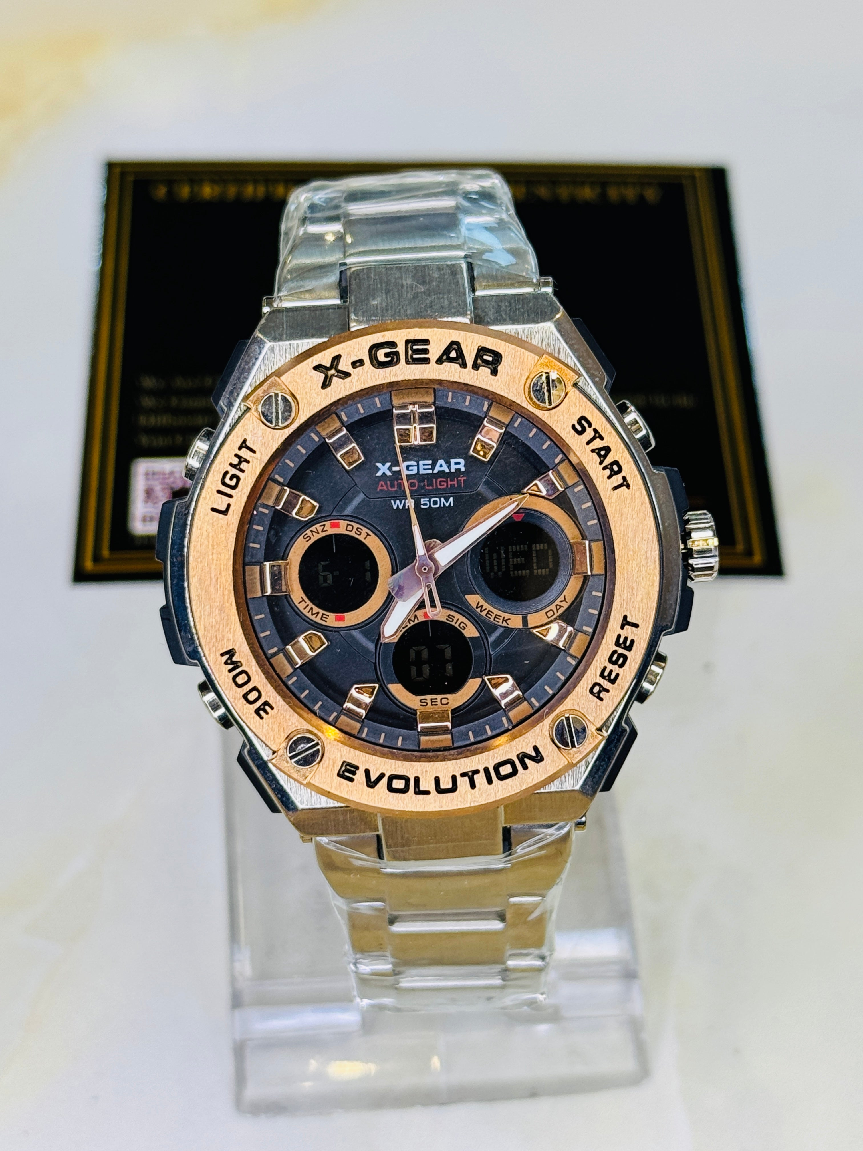 Silver Copper X-Gear Evolution Chain Straps Sports Watch