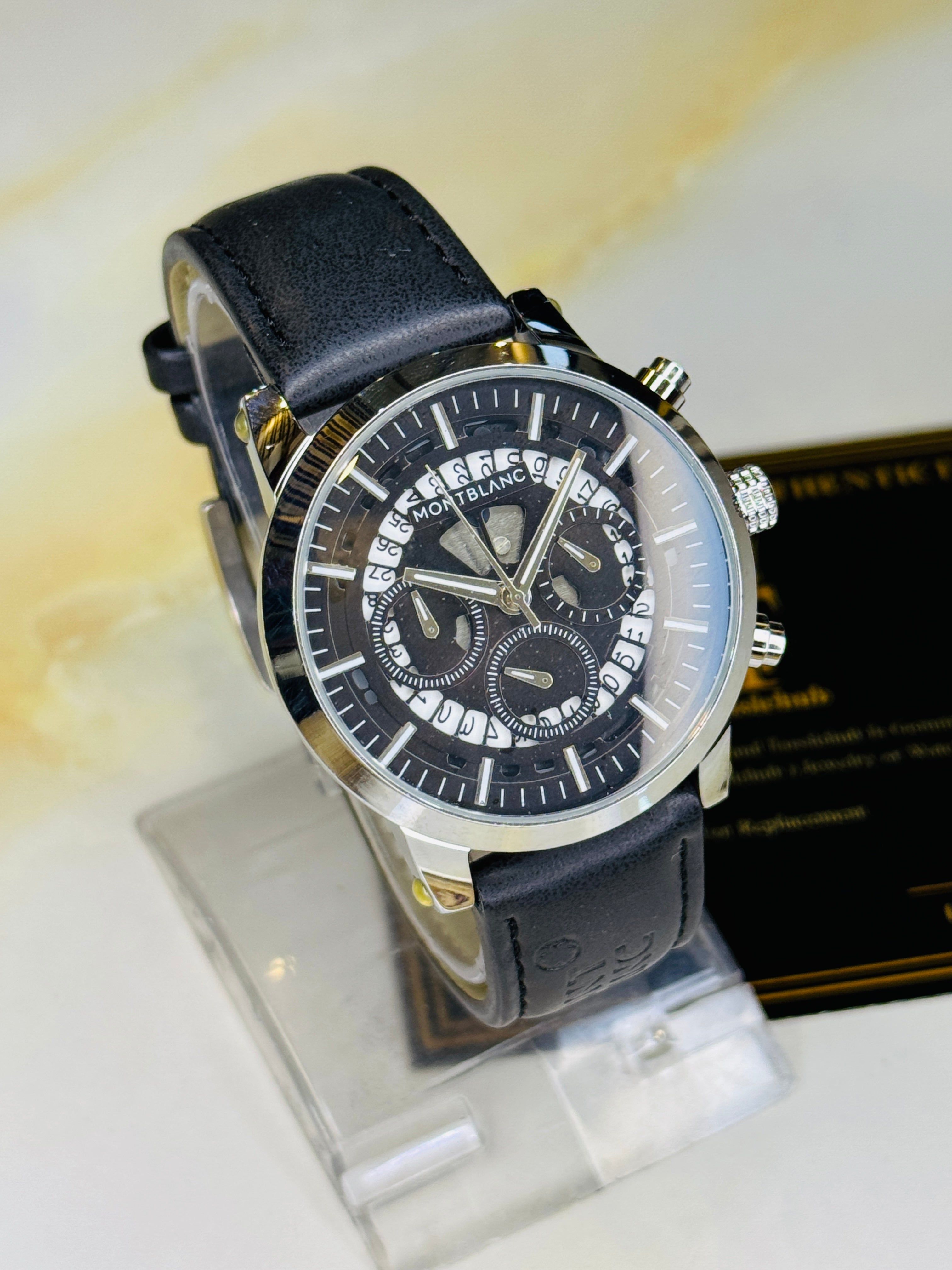 MontBlanc Black Skeleton Chronograph Watch