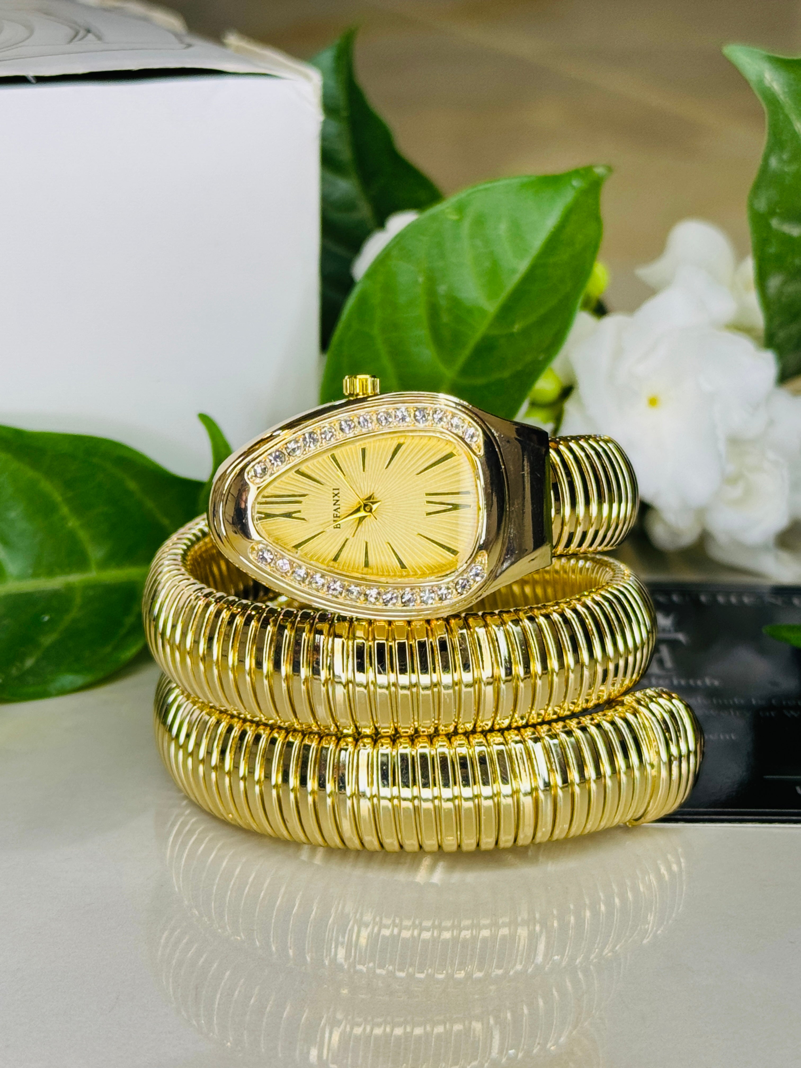 All Gold Serpentine Watch For Her