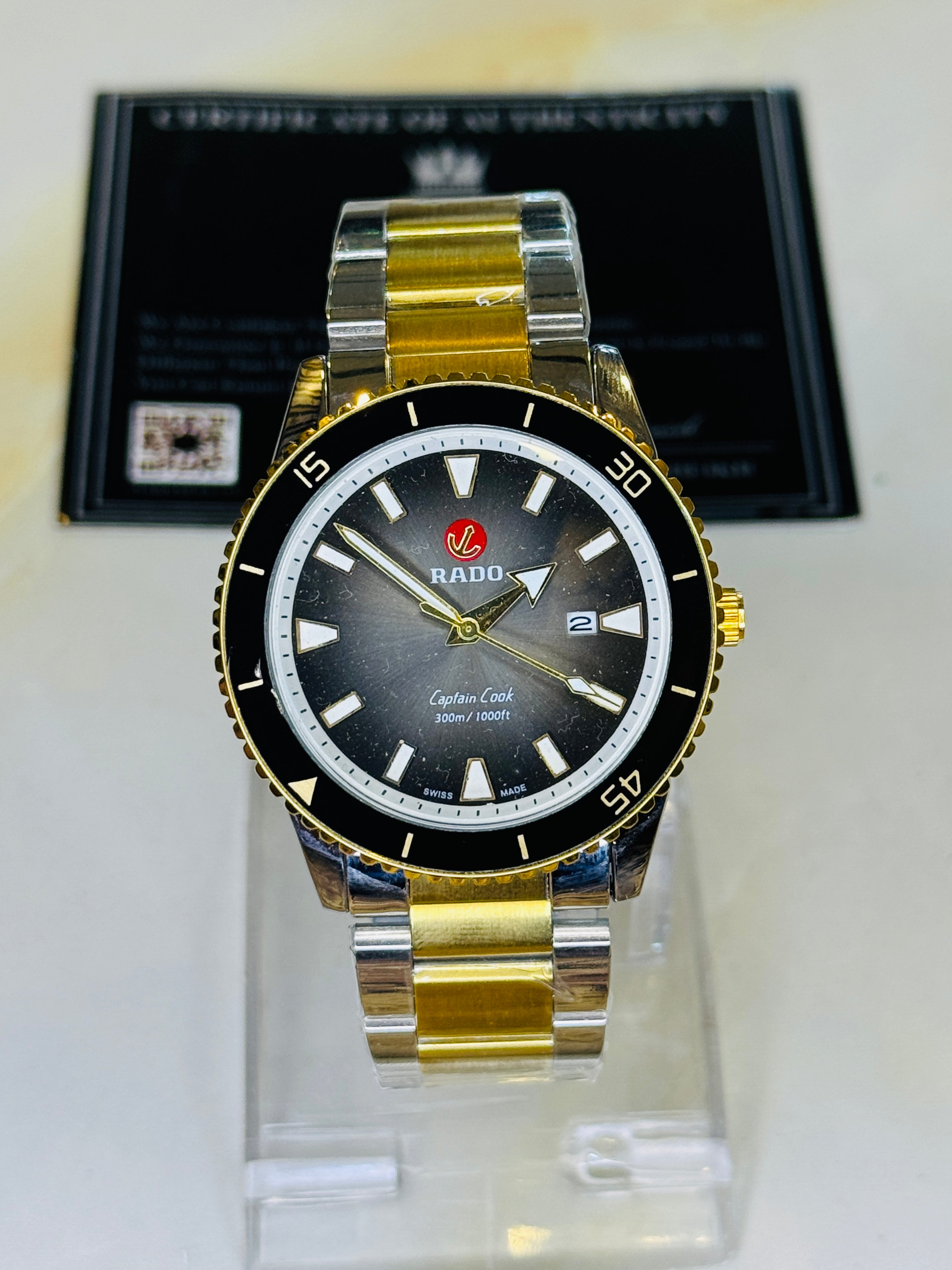 Two Tone Black Rado Captain Cook Watch