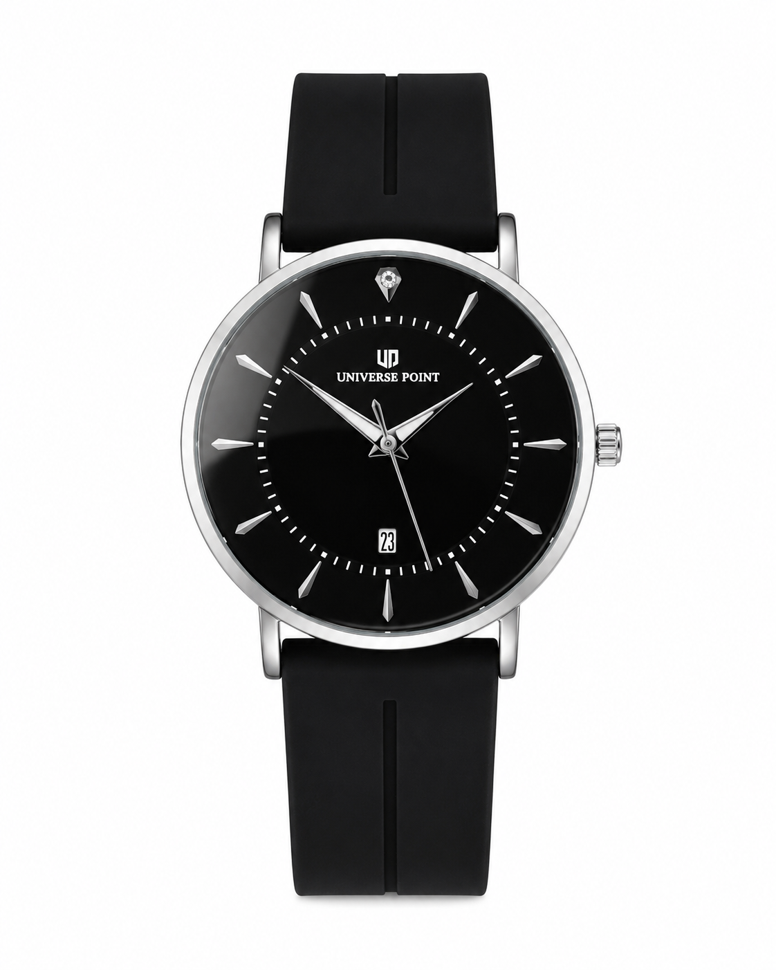 Black Silver Slim Balloon Universe Point Watch