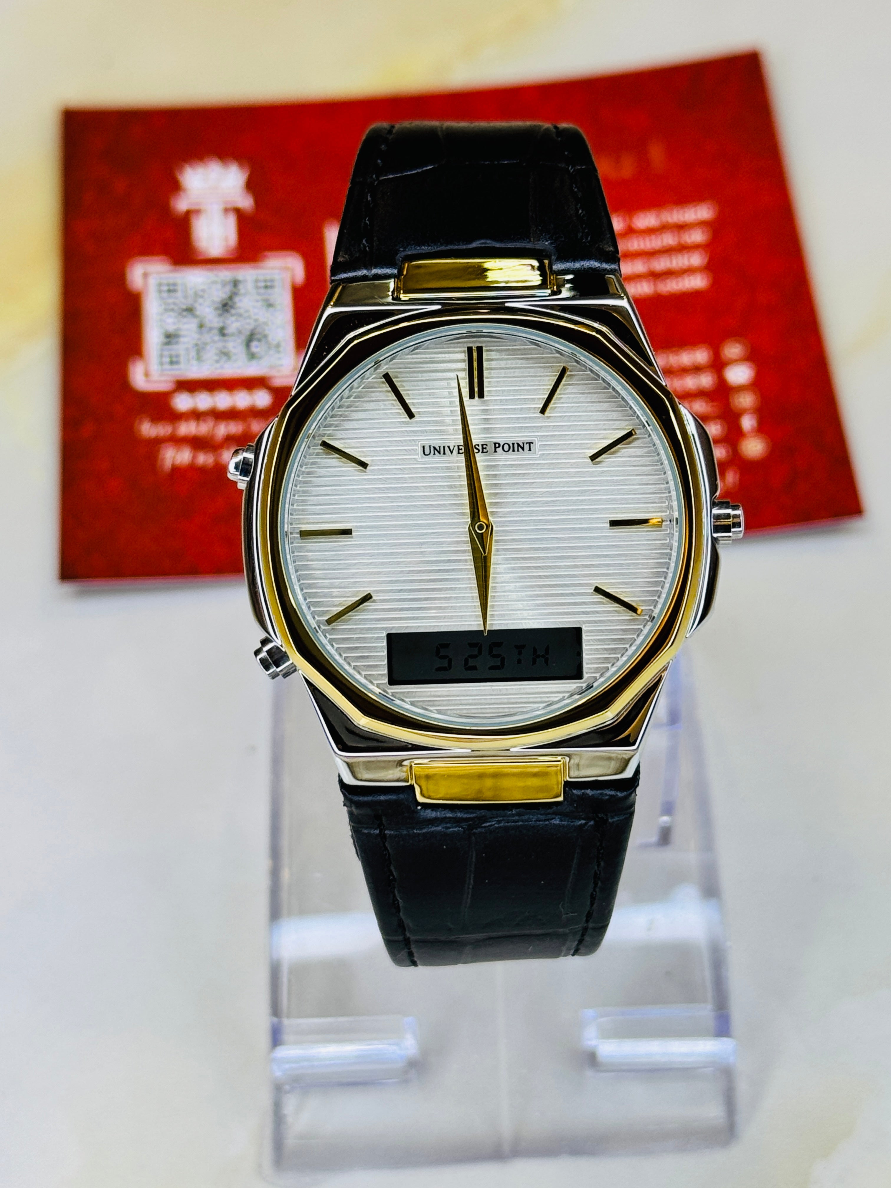 Black Two Tone Universe Point Dual Time Watch