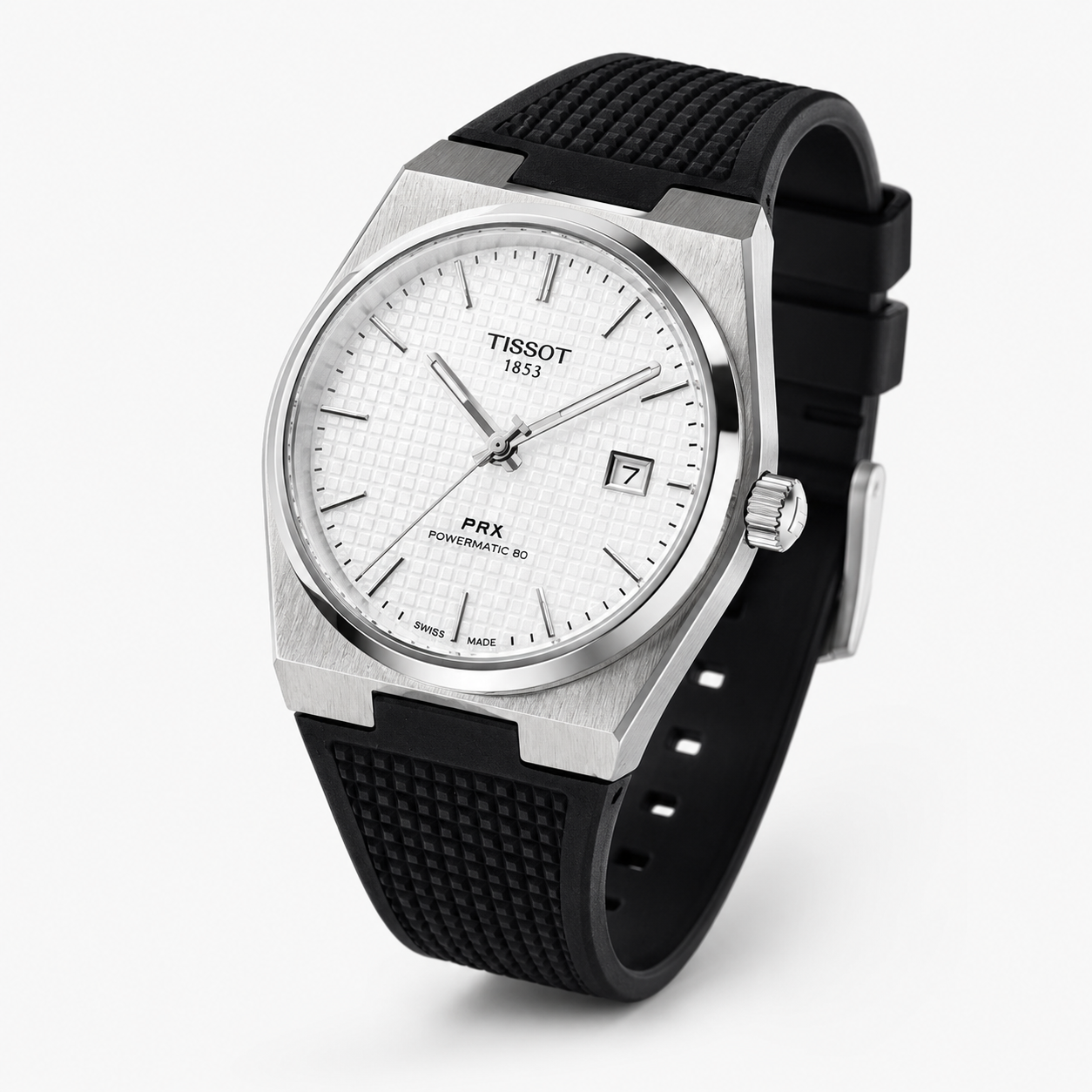 Black Silver White PRX Silicon Strap Watchh