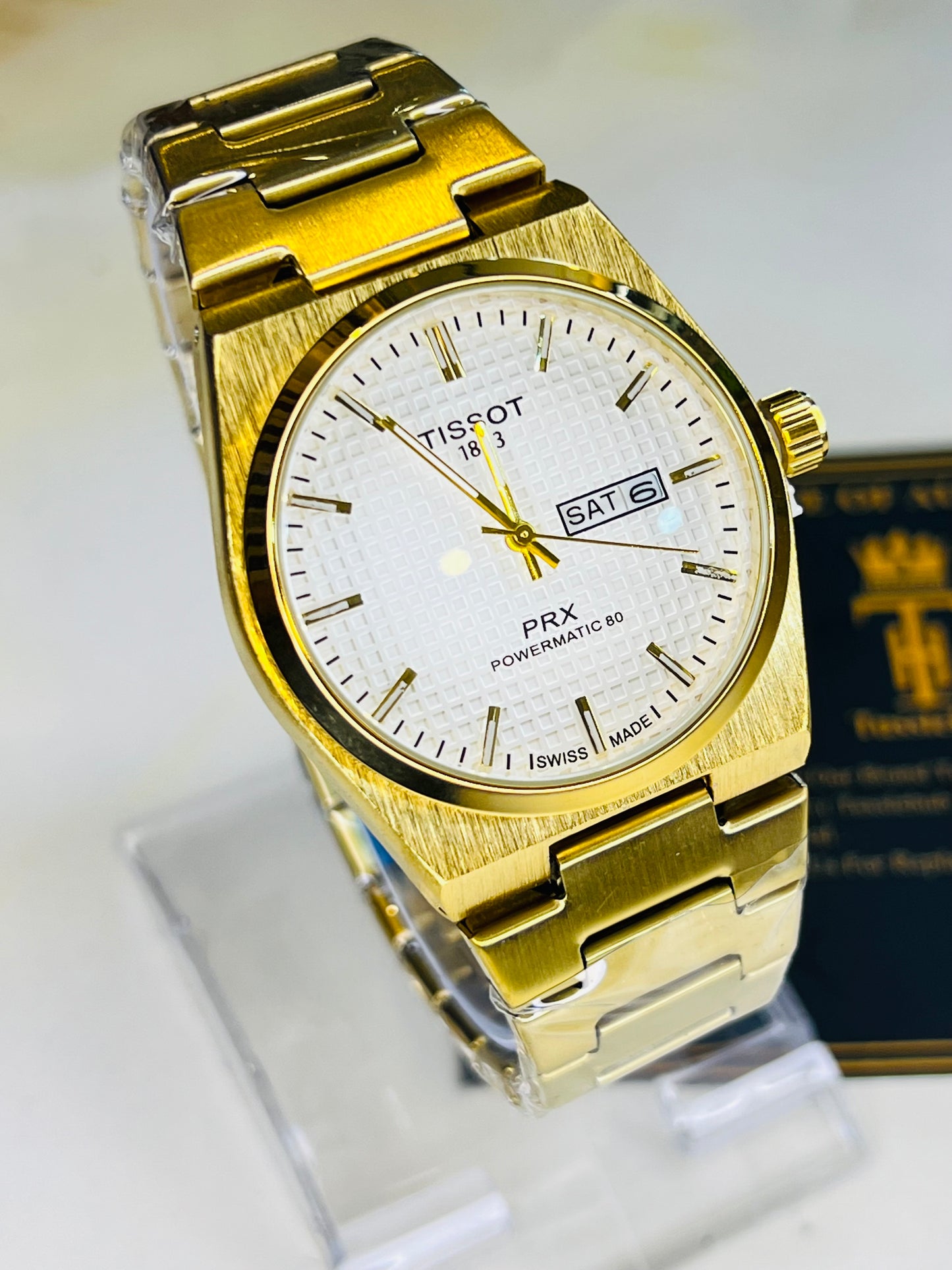 Tissot PRX Gold With White Textured Dial Watch