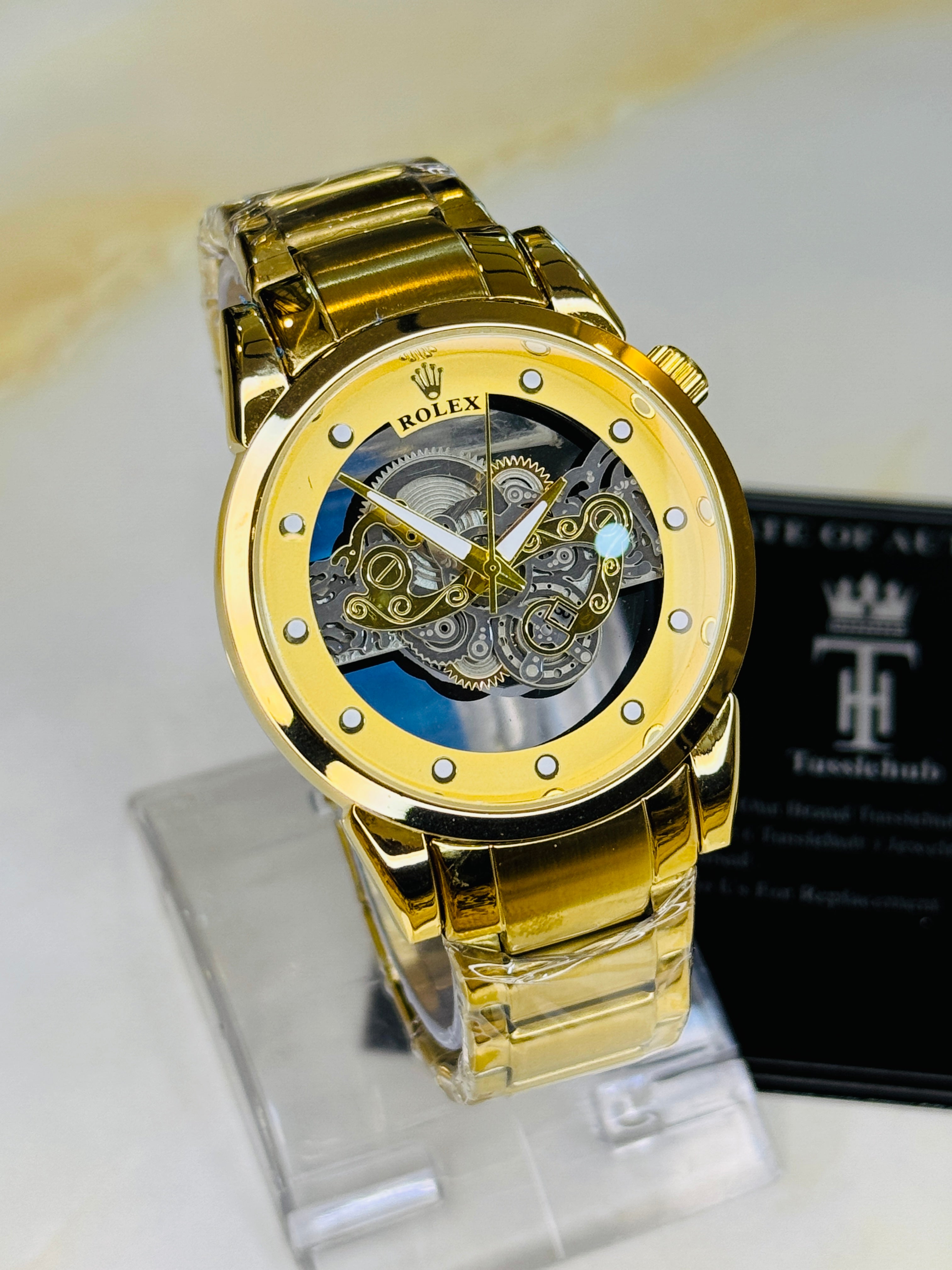 All Gold Skeleton Rolex Watch