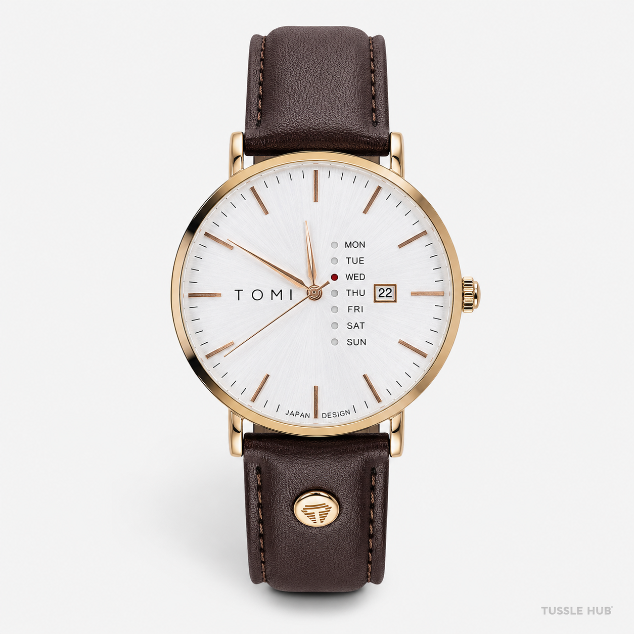 Tomi Mentor Coffee Copper Day Date Watch