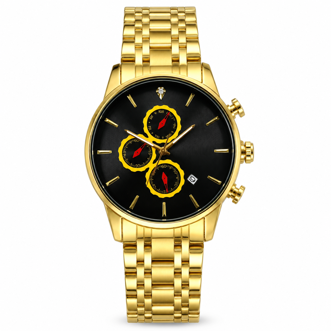 6:11 Gold Black Chronograph Watch