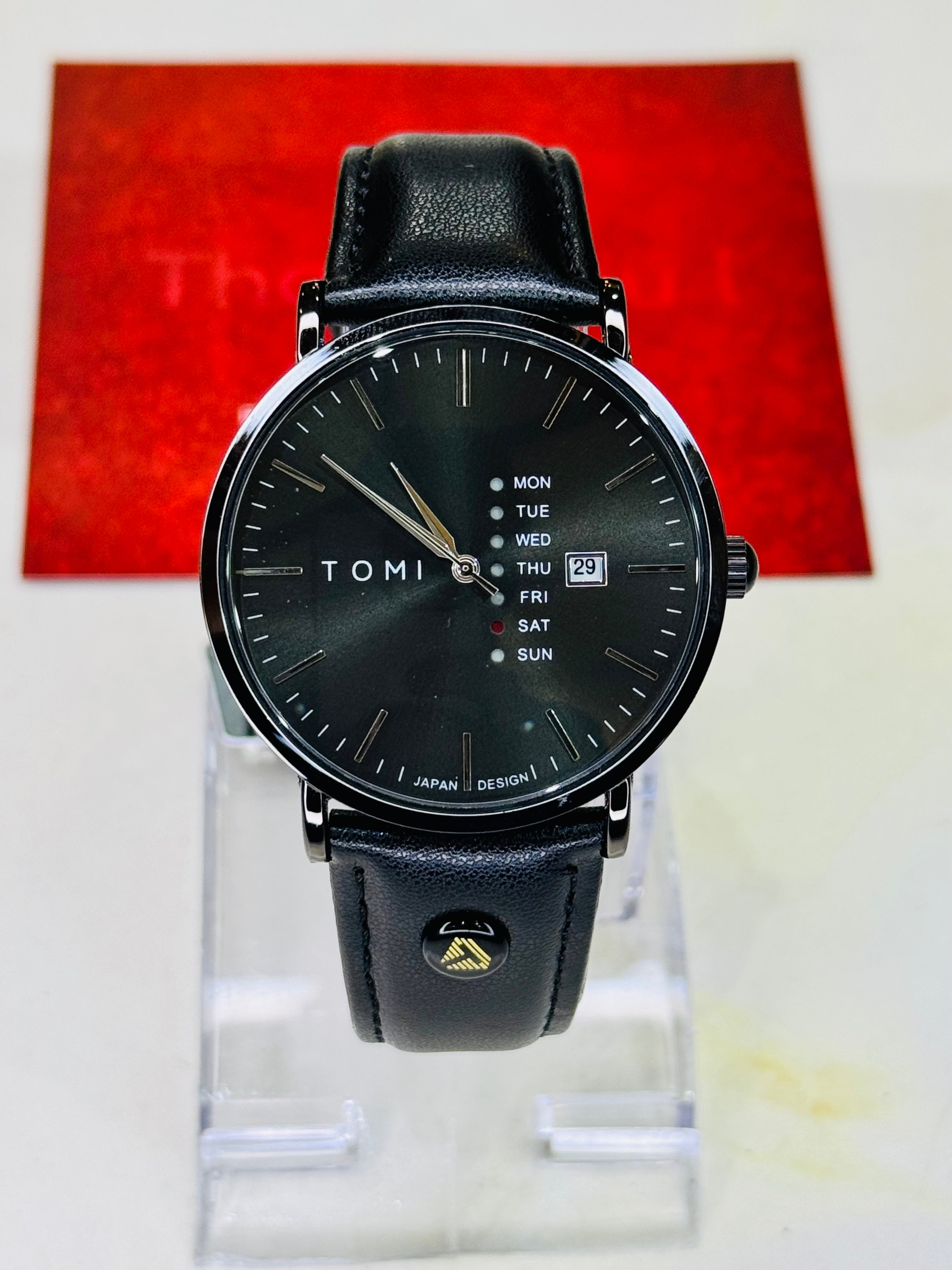Tomi Mentor All Black Day Date Watch
