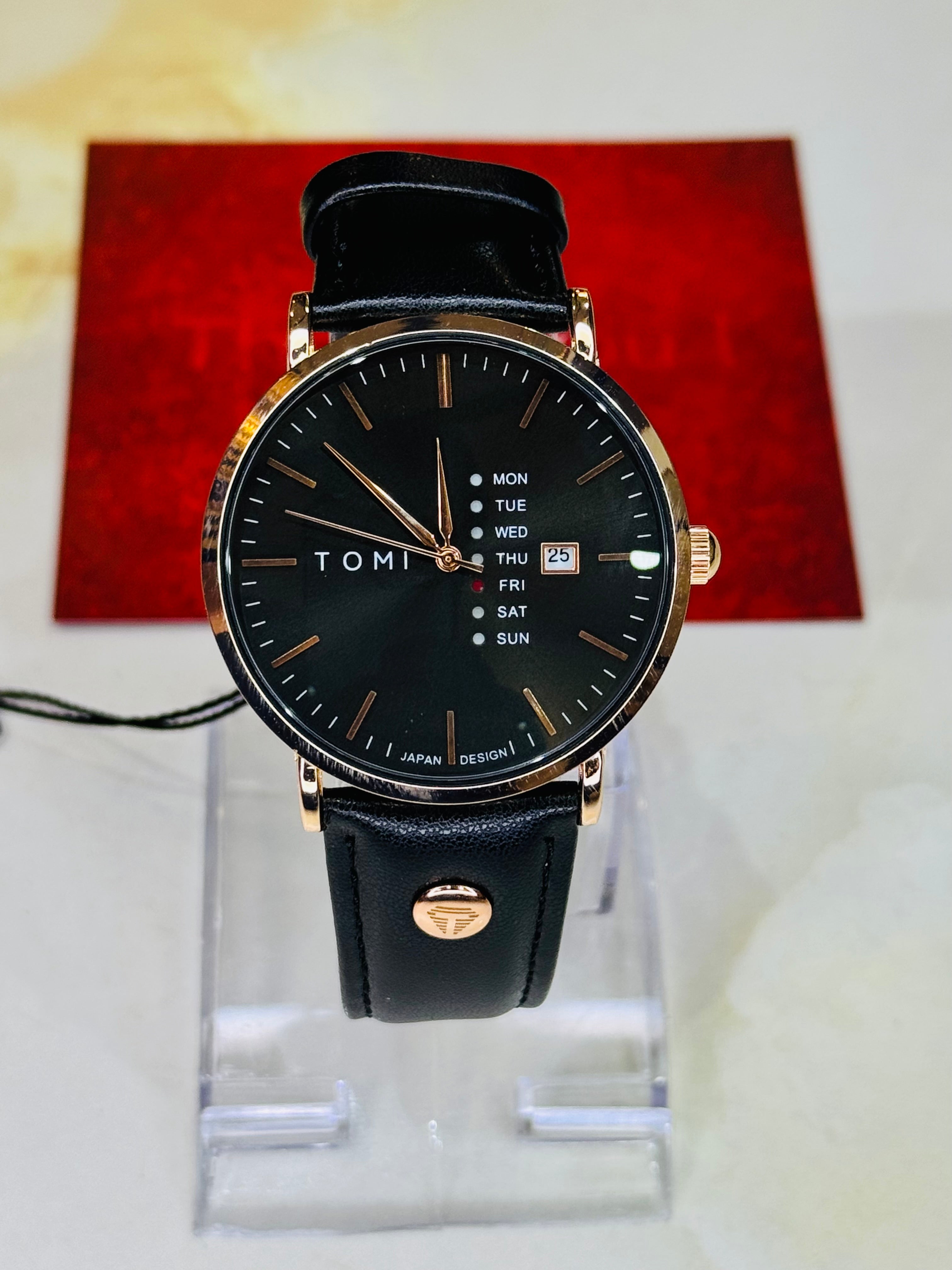 Tomi Mentor Black Copper Day Date Watch