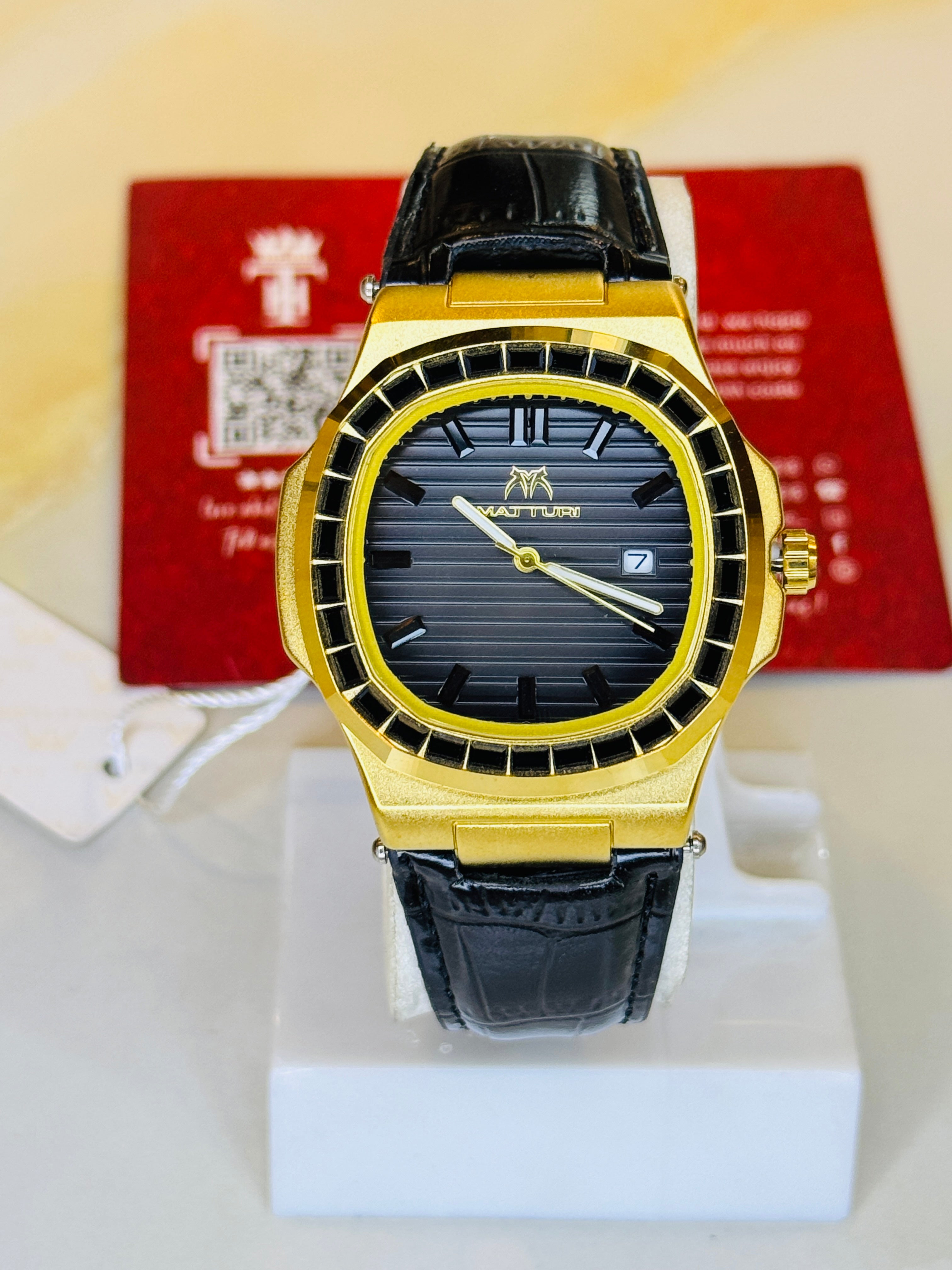 Matturi Black Gold Zircon Watch