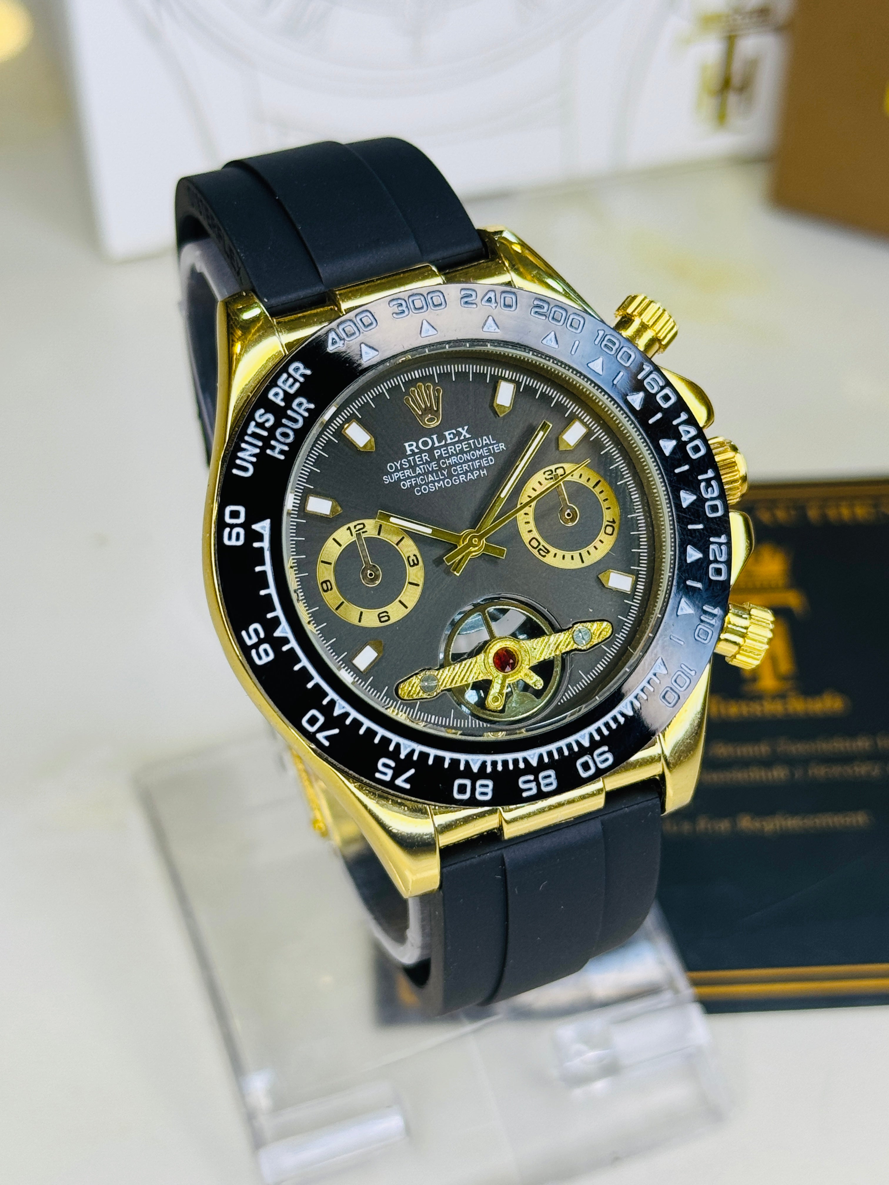 Skeleton Daytona Gold Black Watch