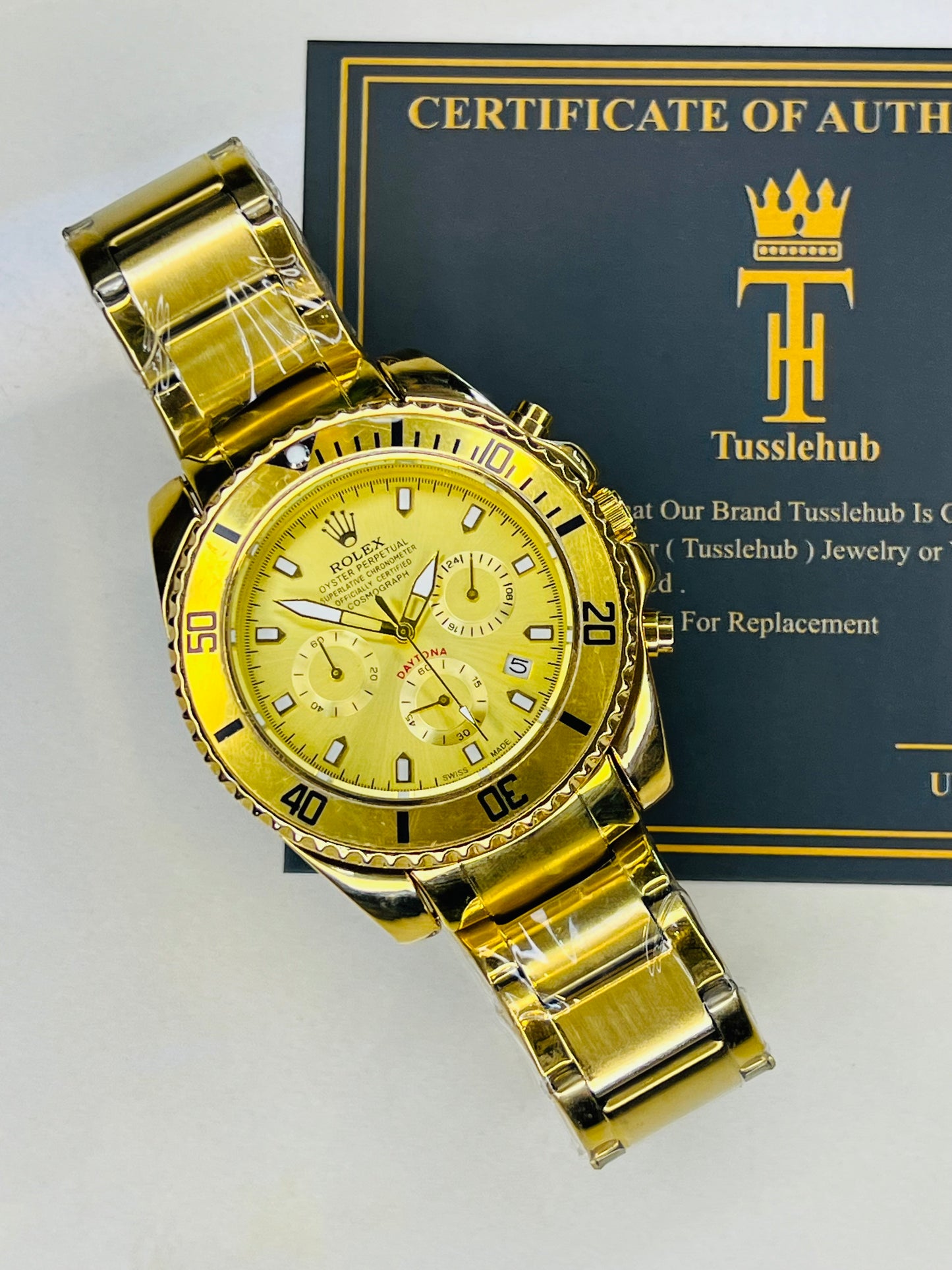 All Gold Daytona Chronograph Watch