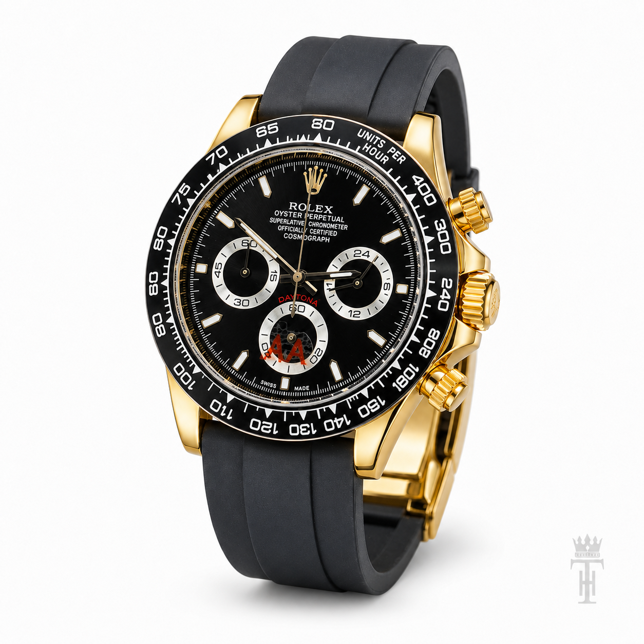 Gold Black Dial Daytona Chronographs Dial Watch