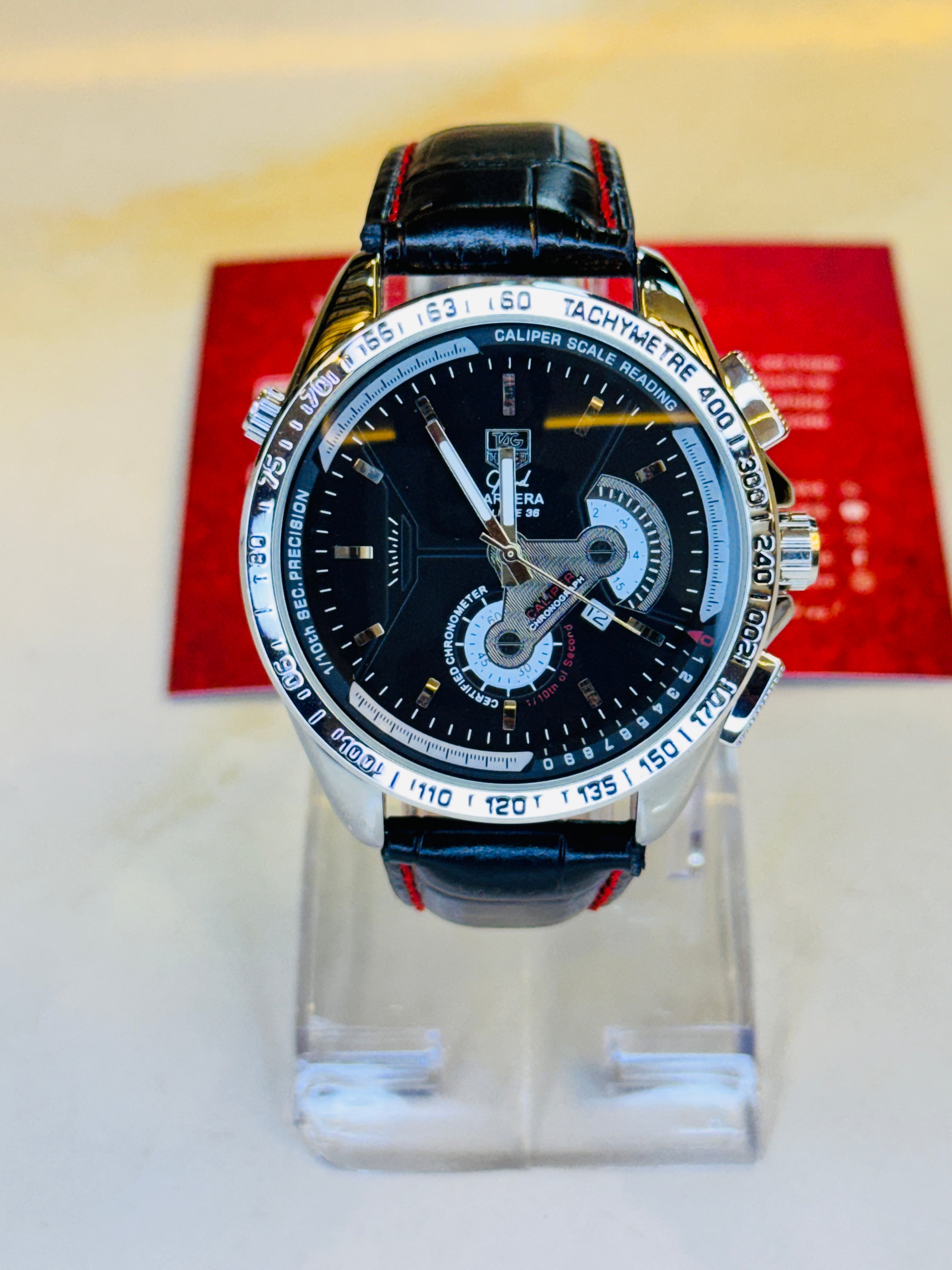 All Black Grand Carrera Leather Watch