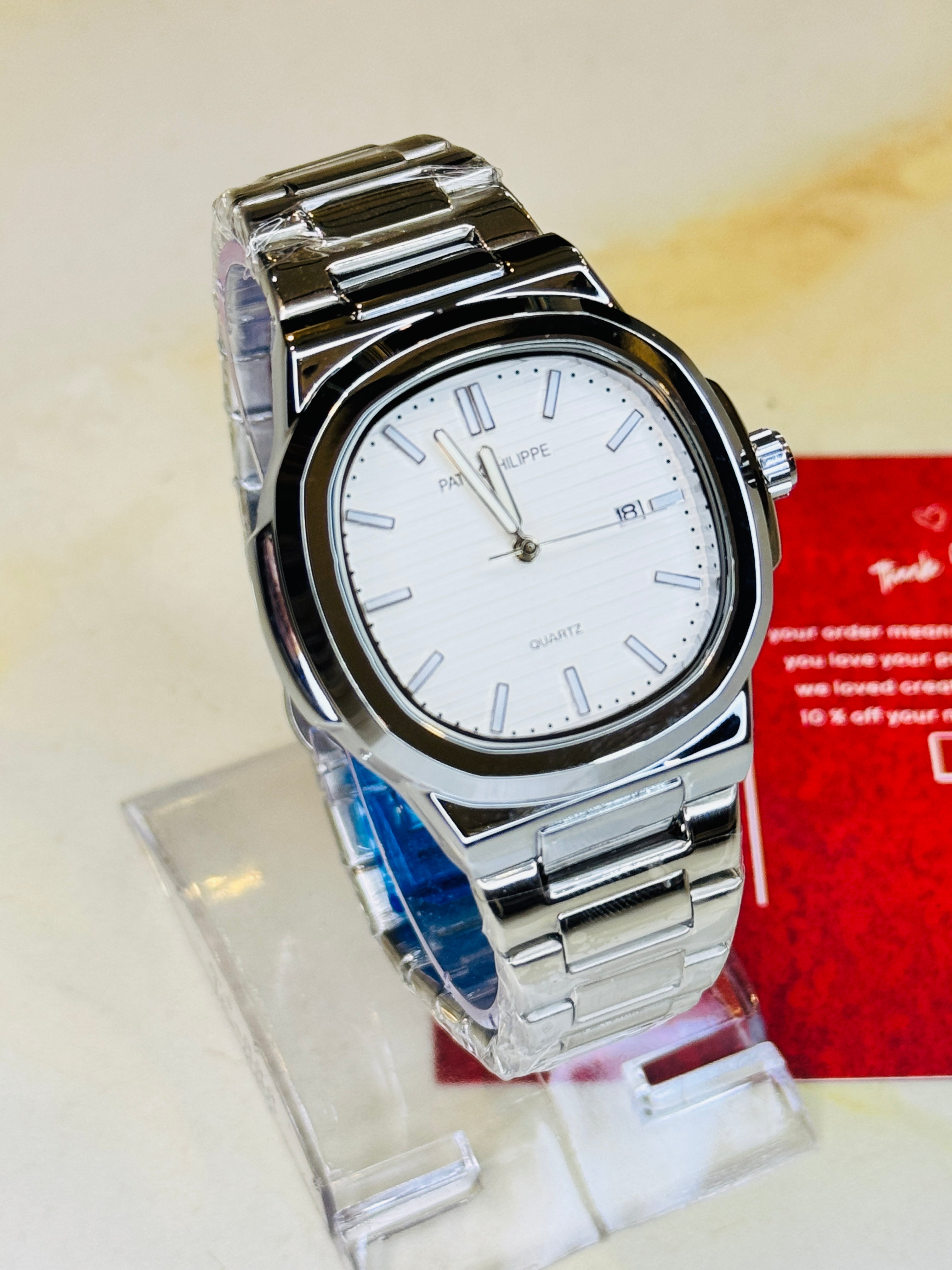 Silver White Nautilus Premium Watch