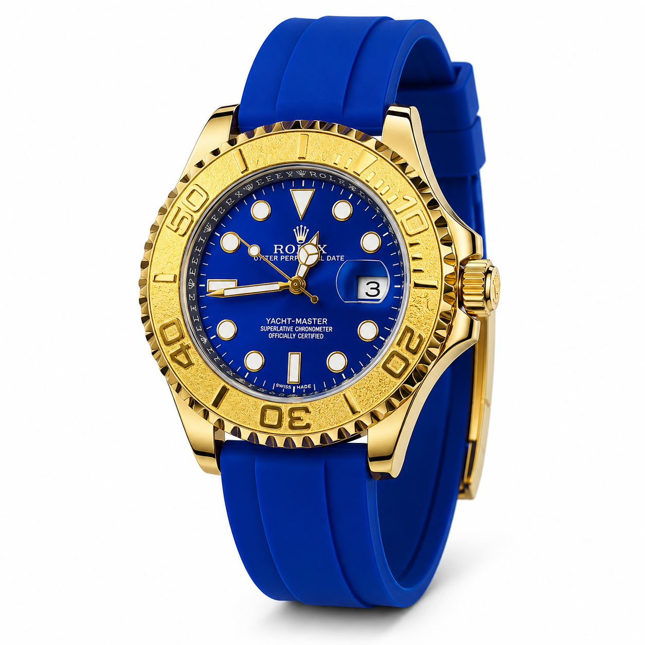 Gold Blue Yatchmaster Watch