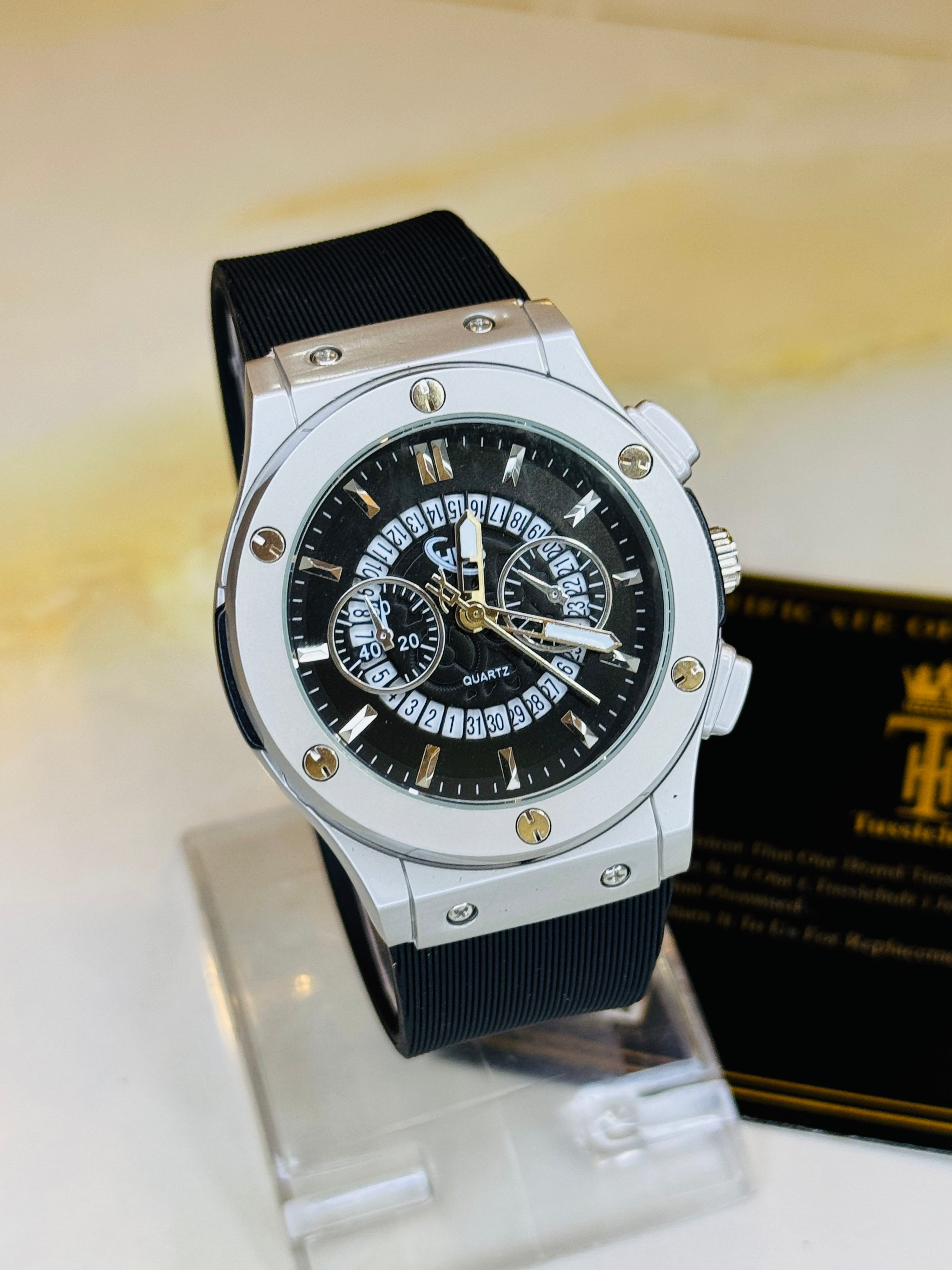 Hublot Vendome Jam Tangan Hublot Couple Black Silver Black