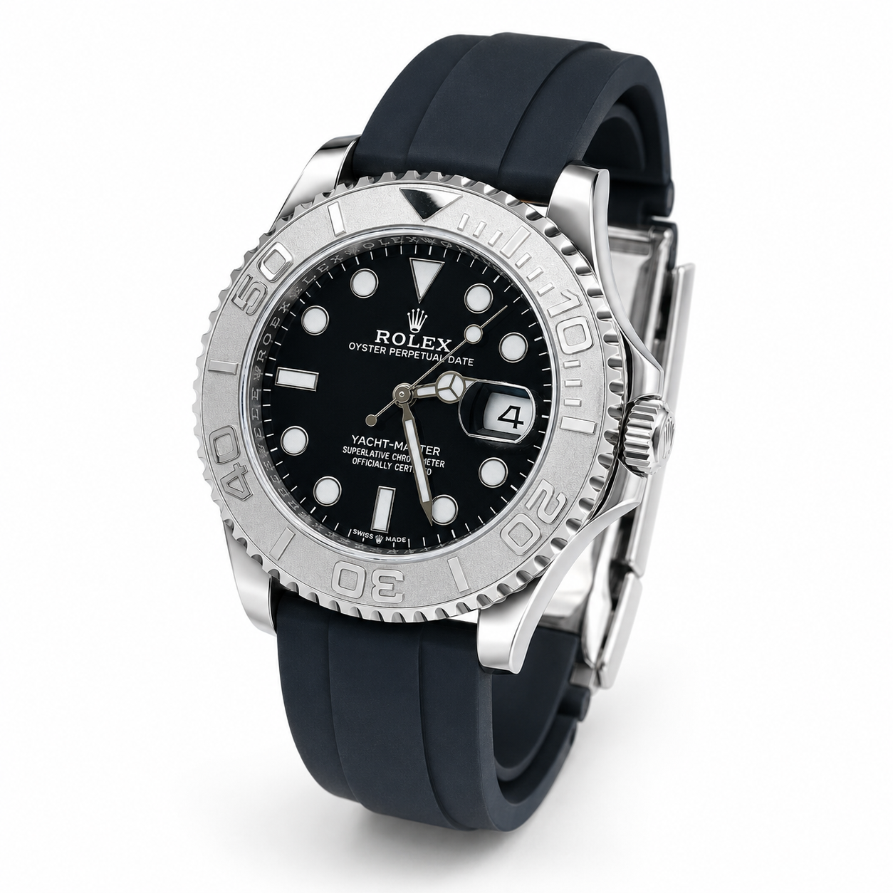 Silver Bezel Black Yatchmaster Watch