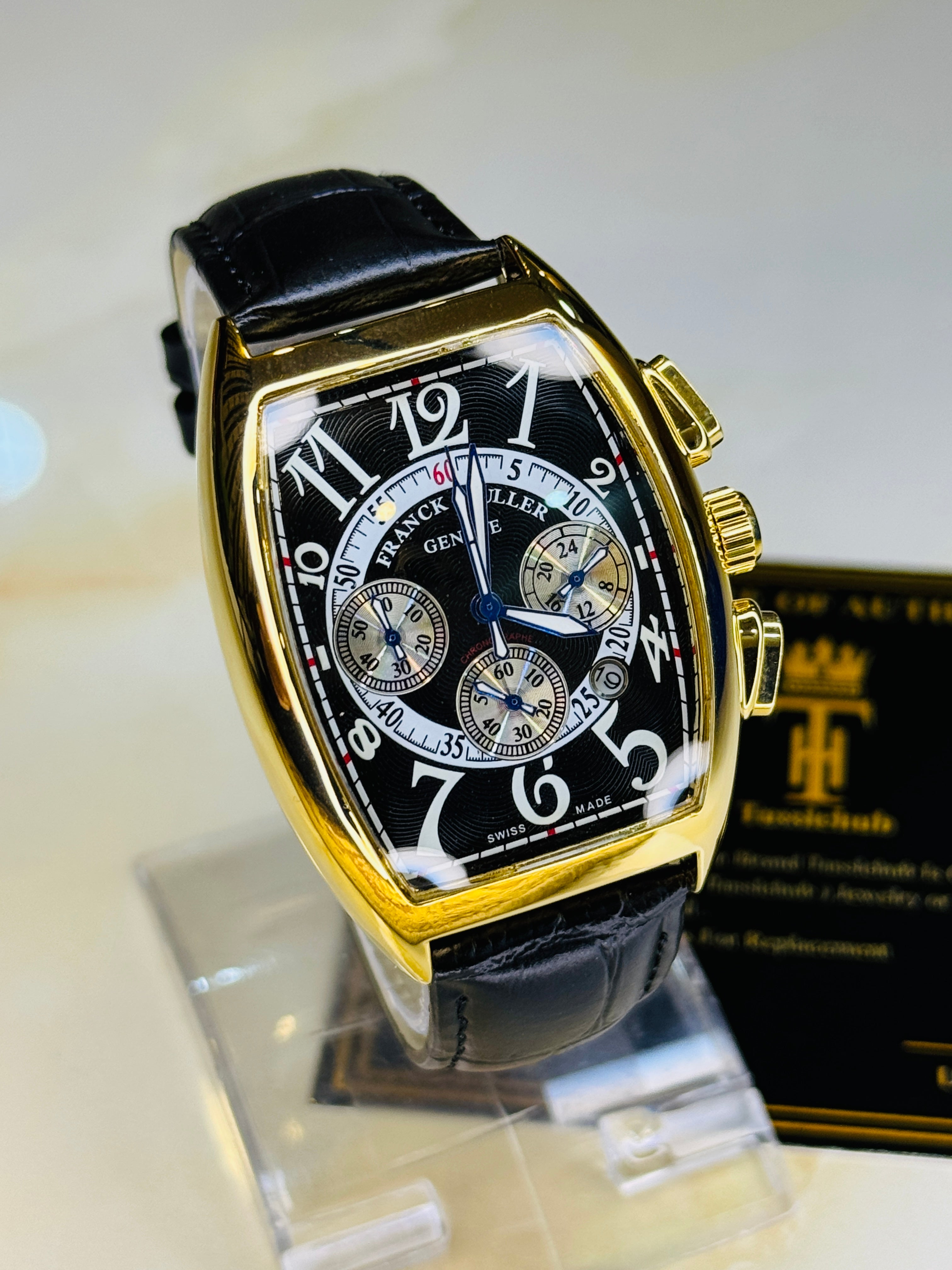 Frank Muller Black Gold Black Chronograph Dial Watch