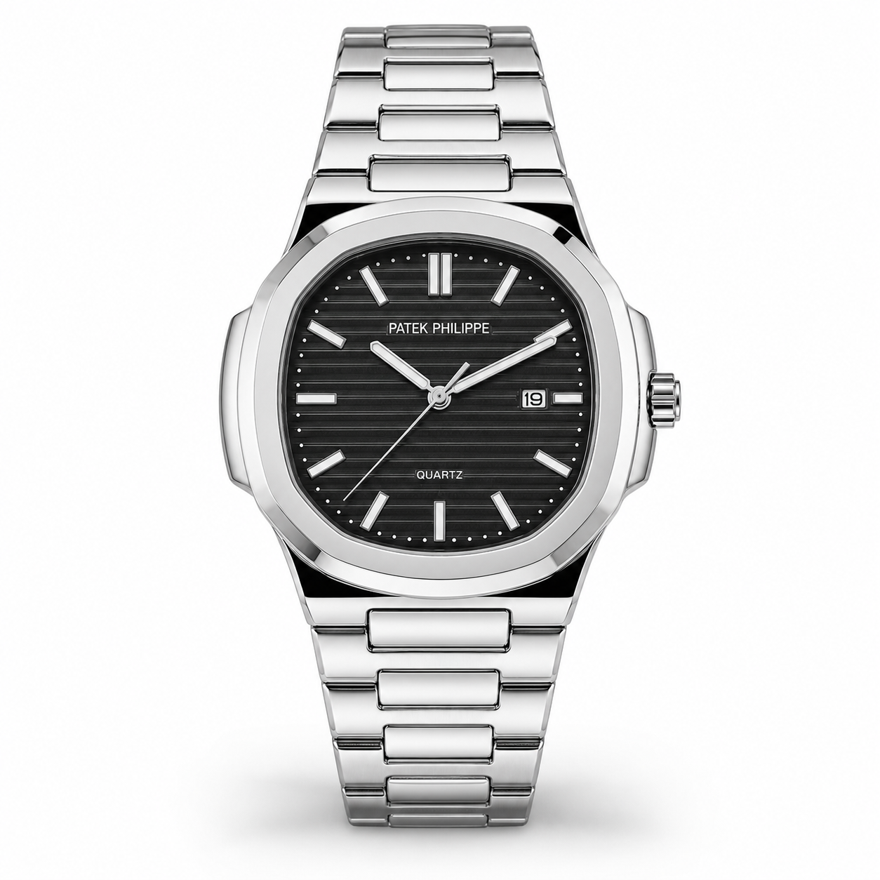 Silver Black Nautilus Premium Watch
