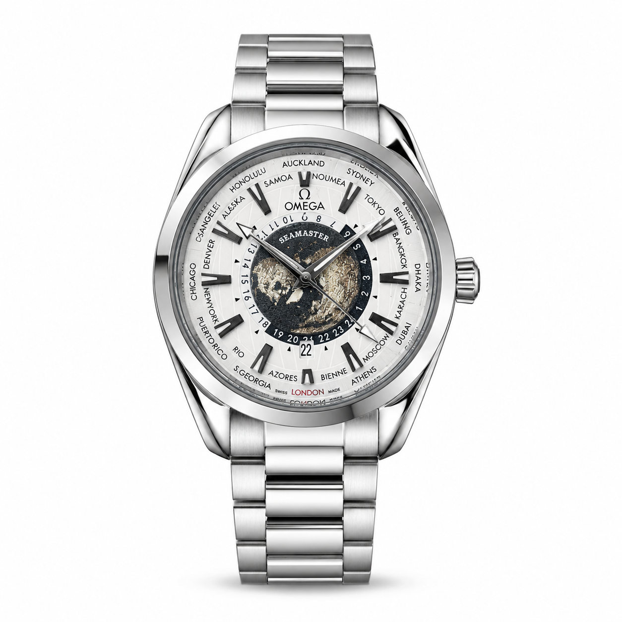 Silver White Earth Face Aqua Terra Watch