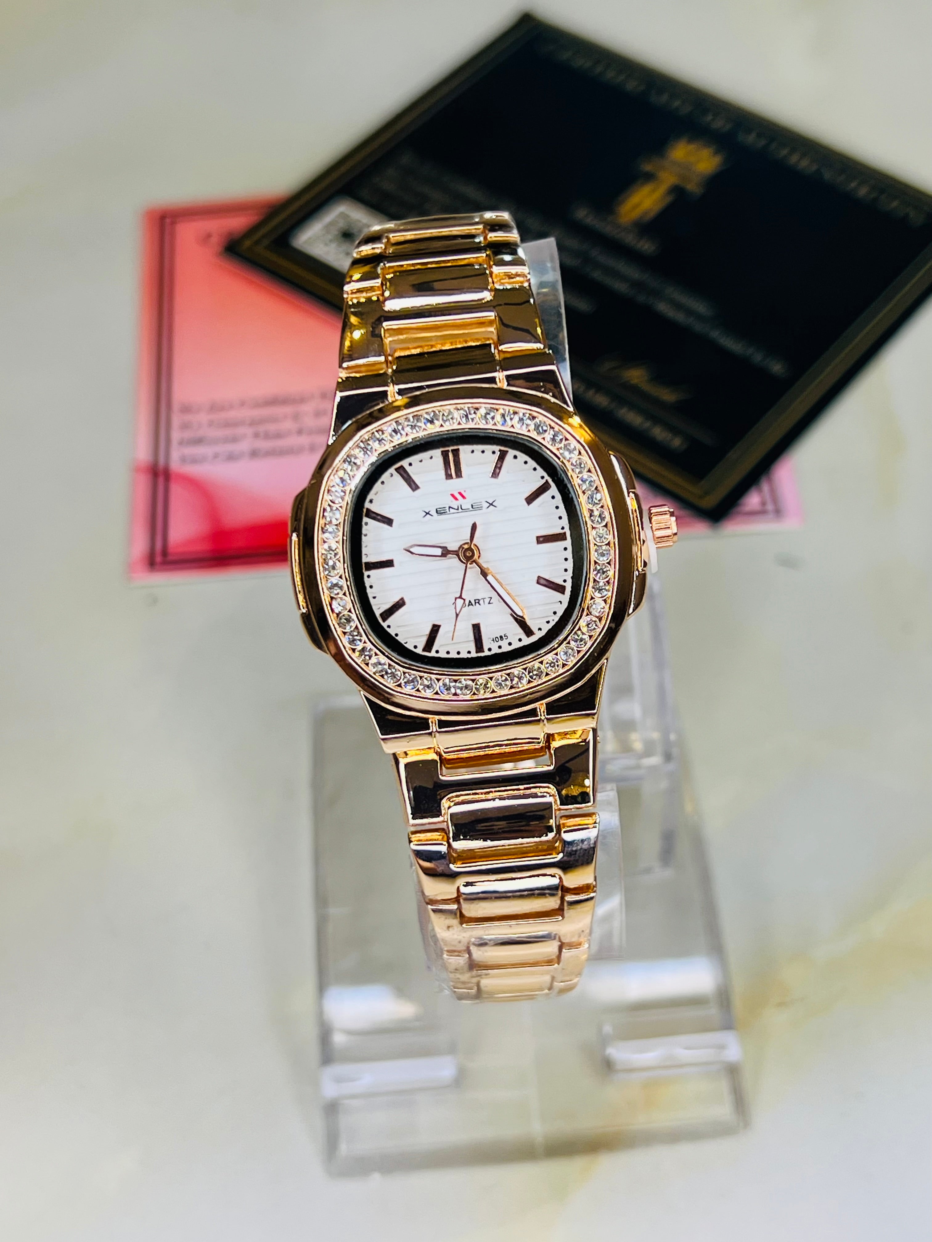 Xenlex Nautilus RoseGold Zircon Watch For Her
