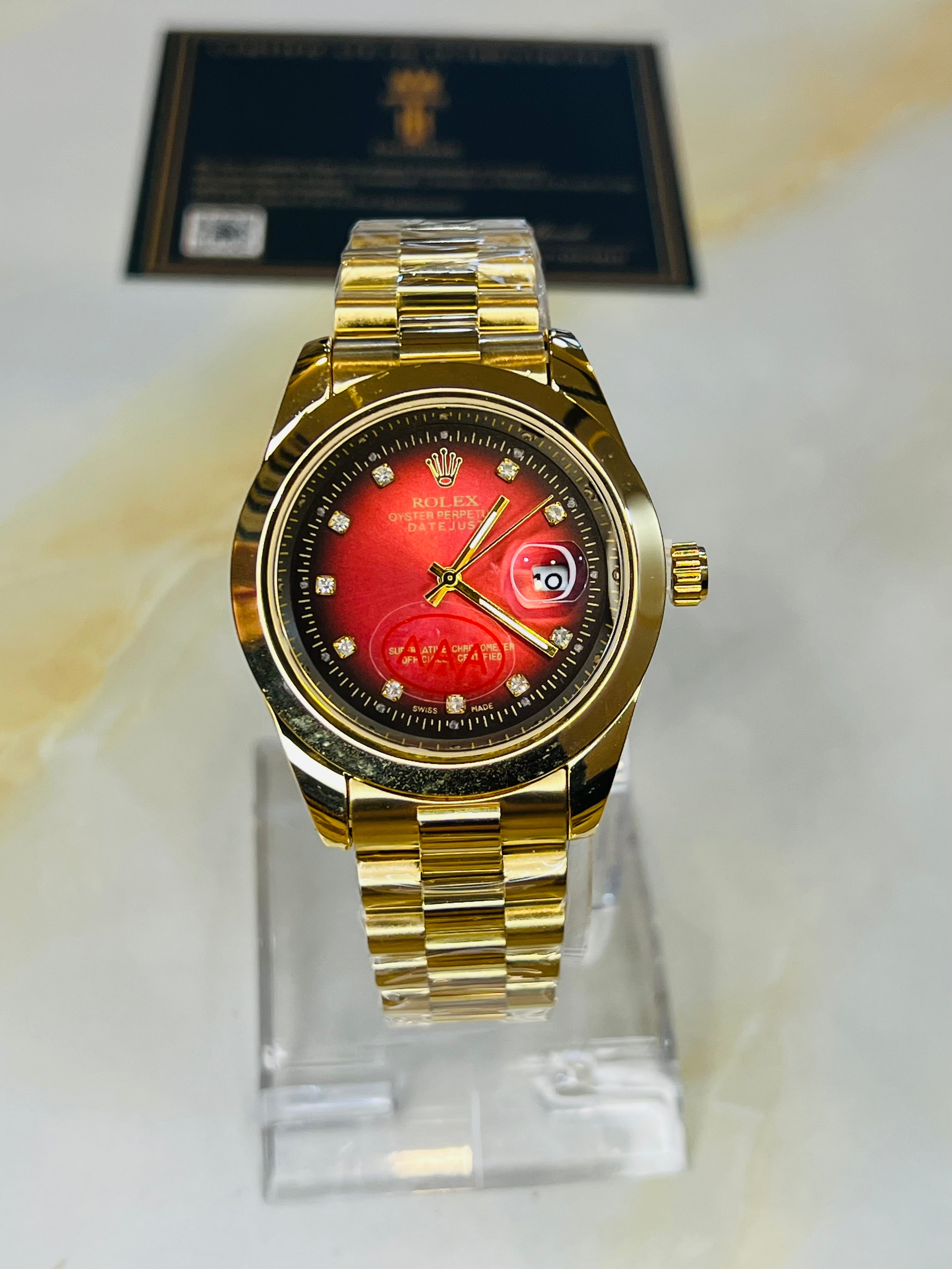 Gold Blood Plain Bezel Date Just Watch