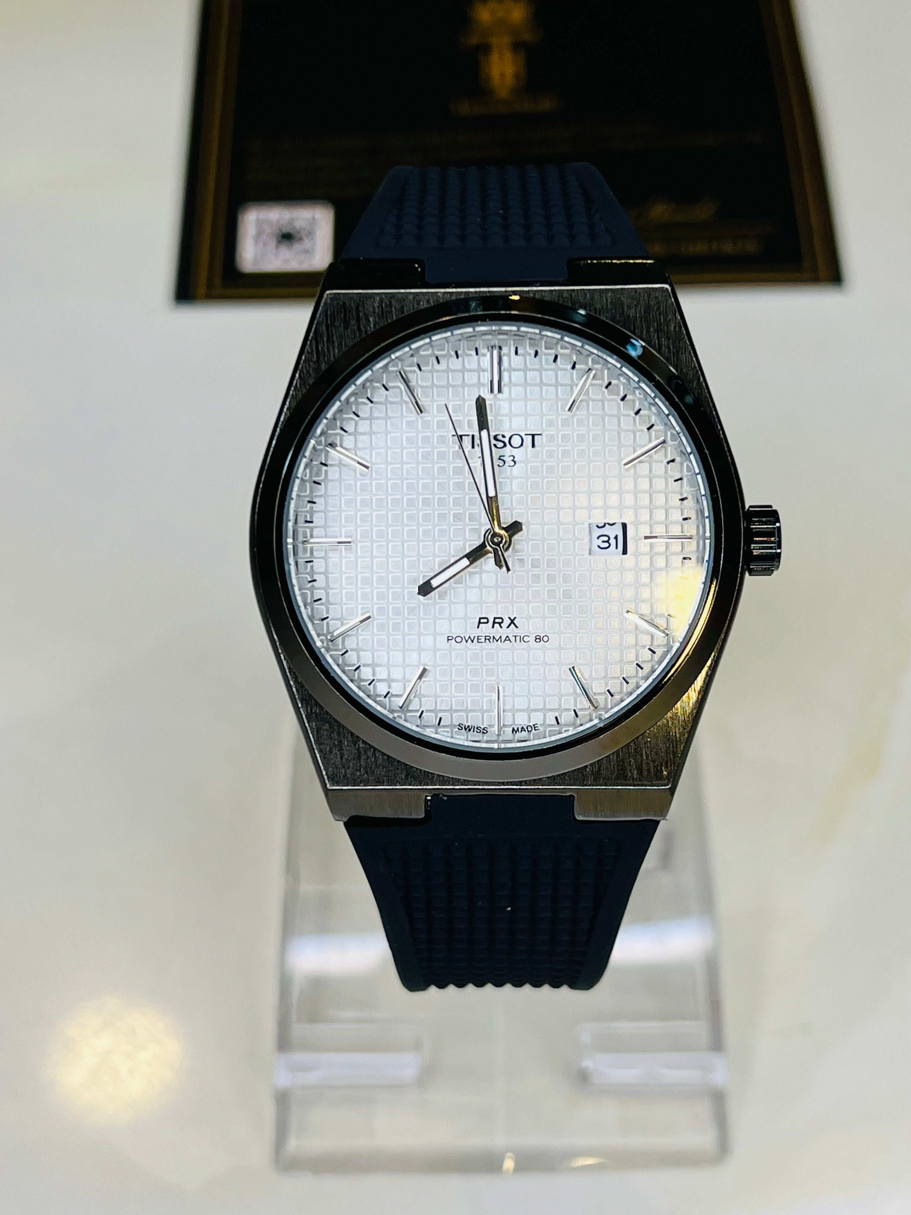 Black White PRX Silicon Strap Watch