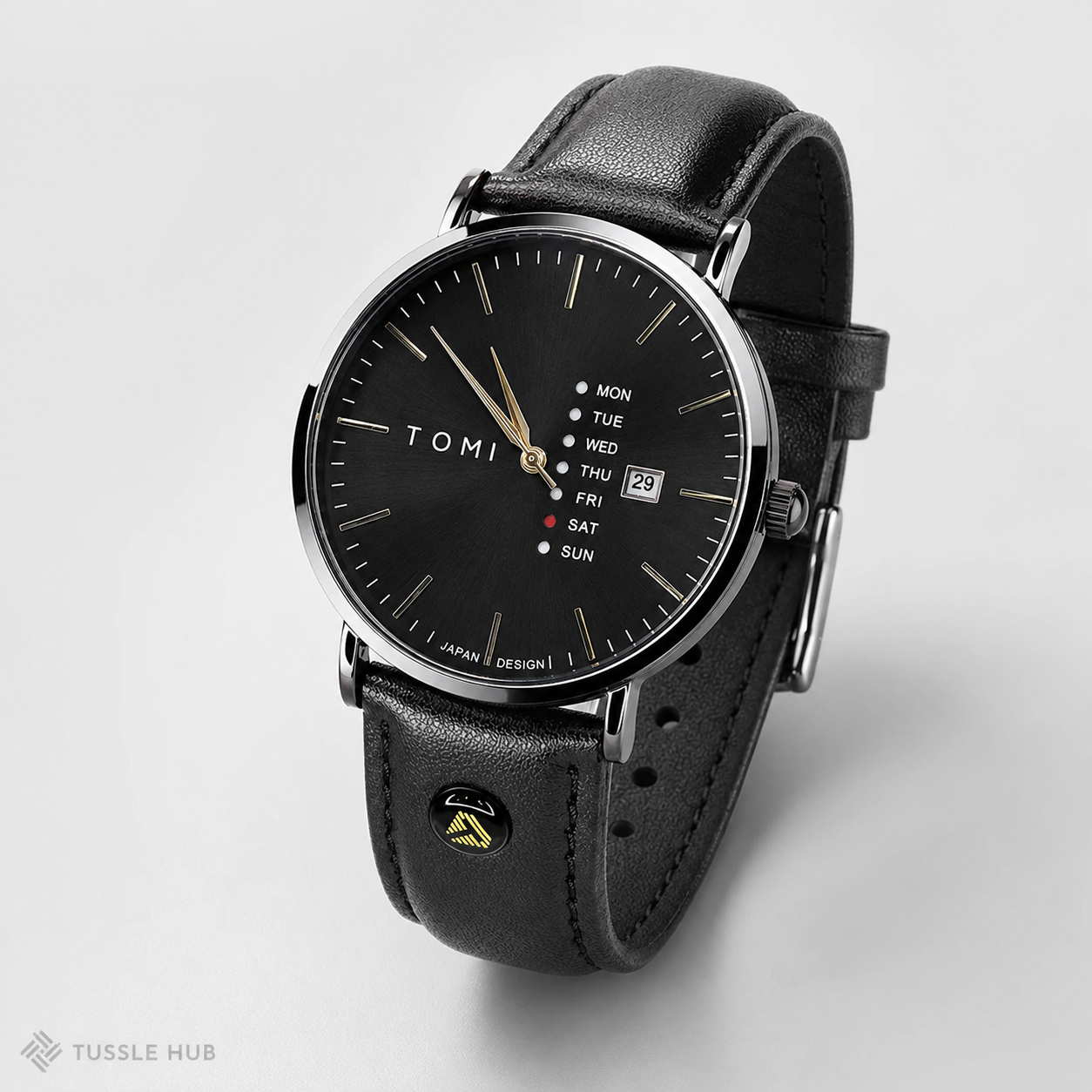 Tomi Mentor All Black Day Date Watch