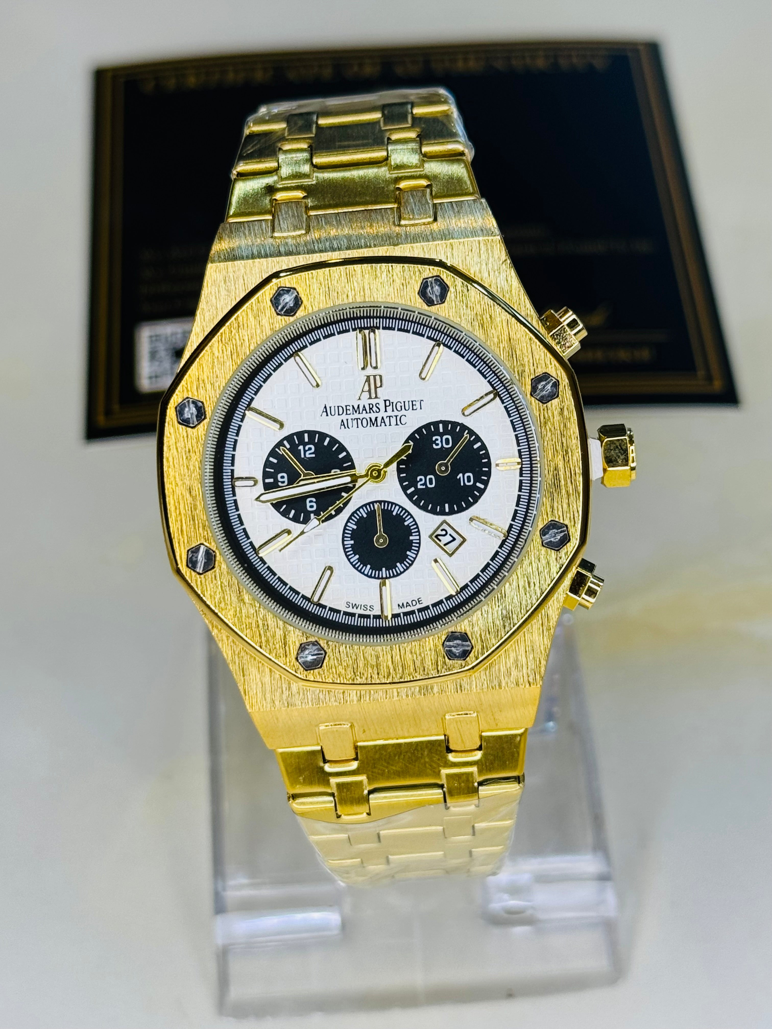 Gold White AP Watch