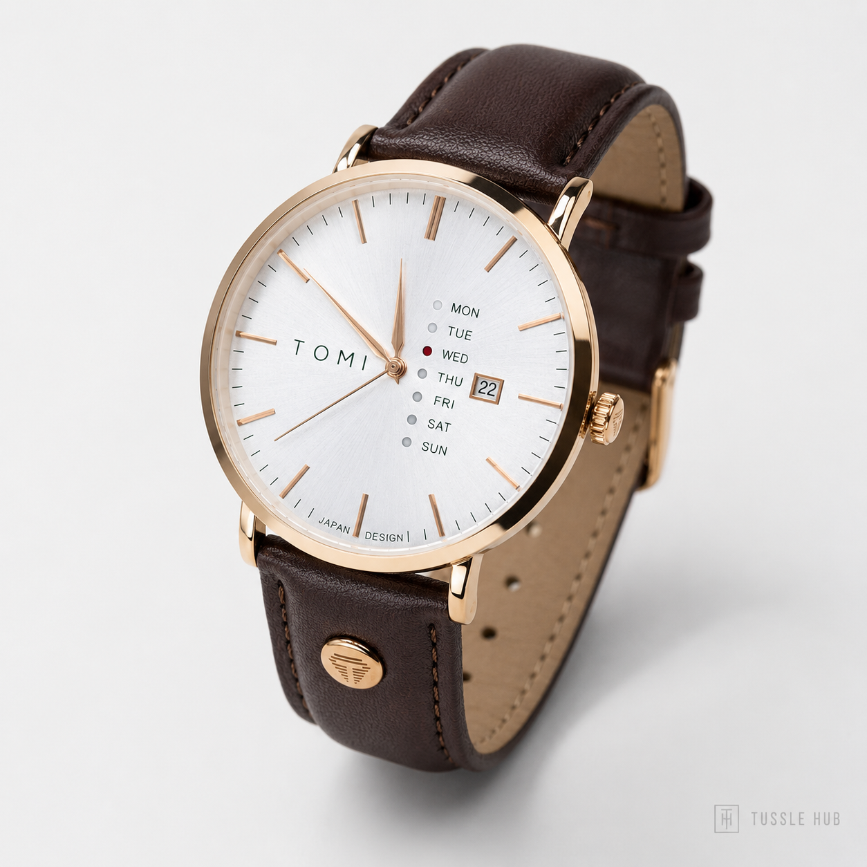 Tomi Mentor Coffee Copper Day Date Watch