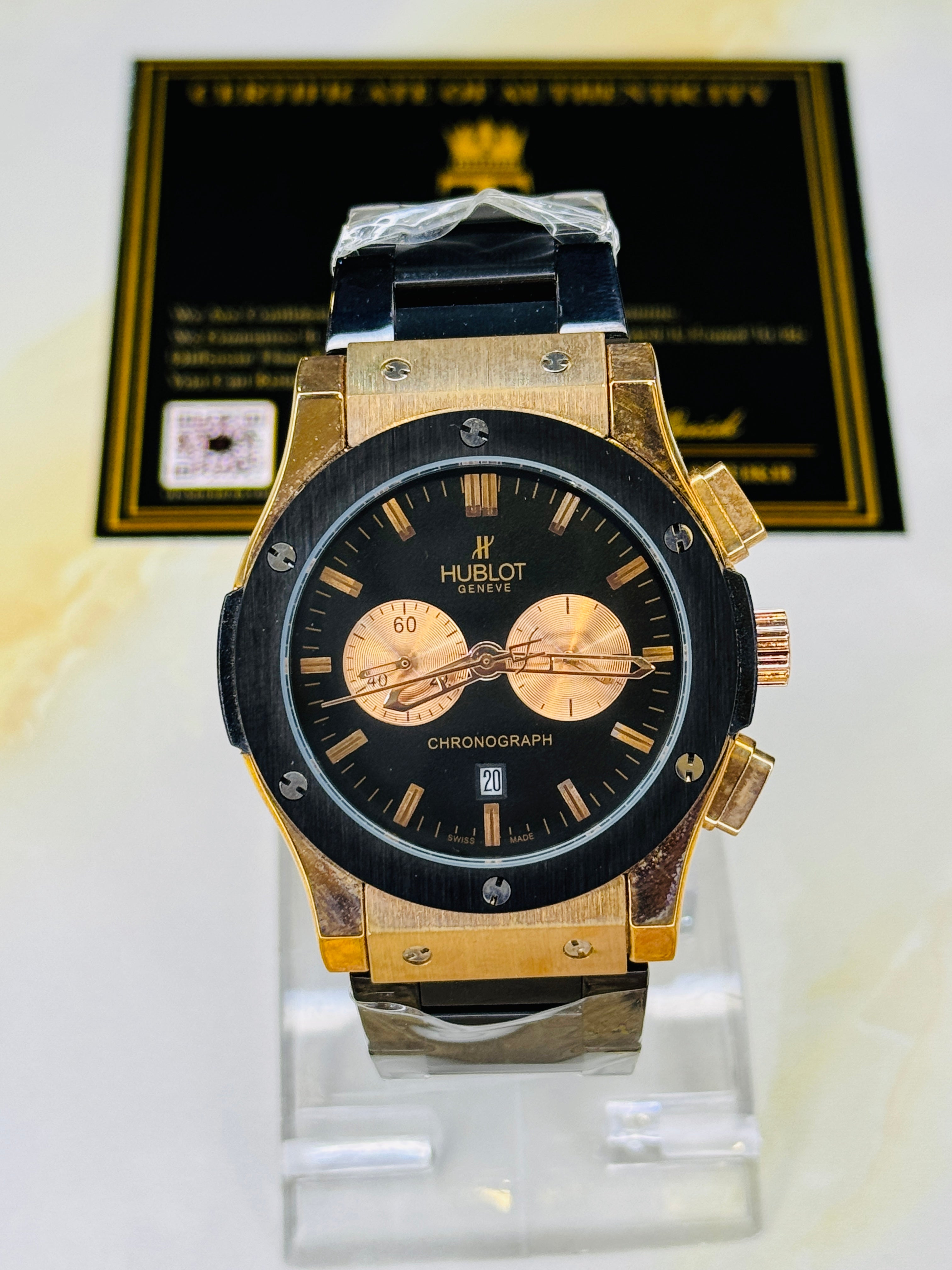 Minimal Copper Black Dial Super Clone Chronograph Hublot Watch