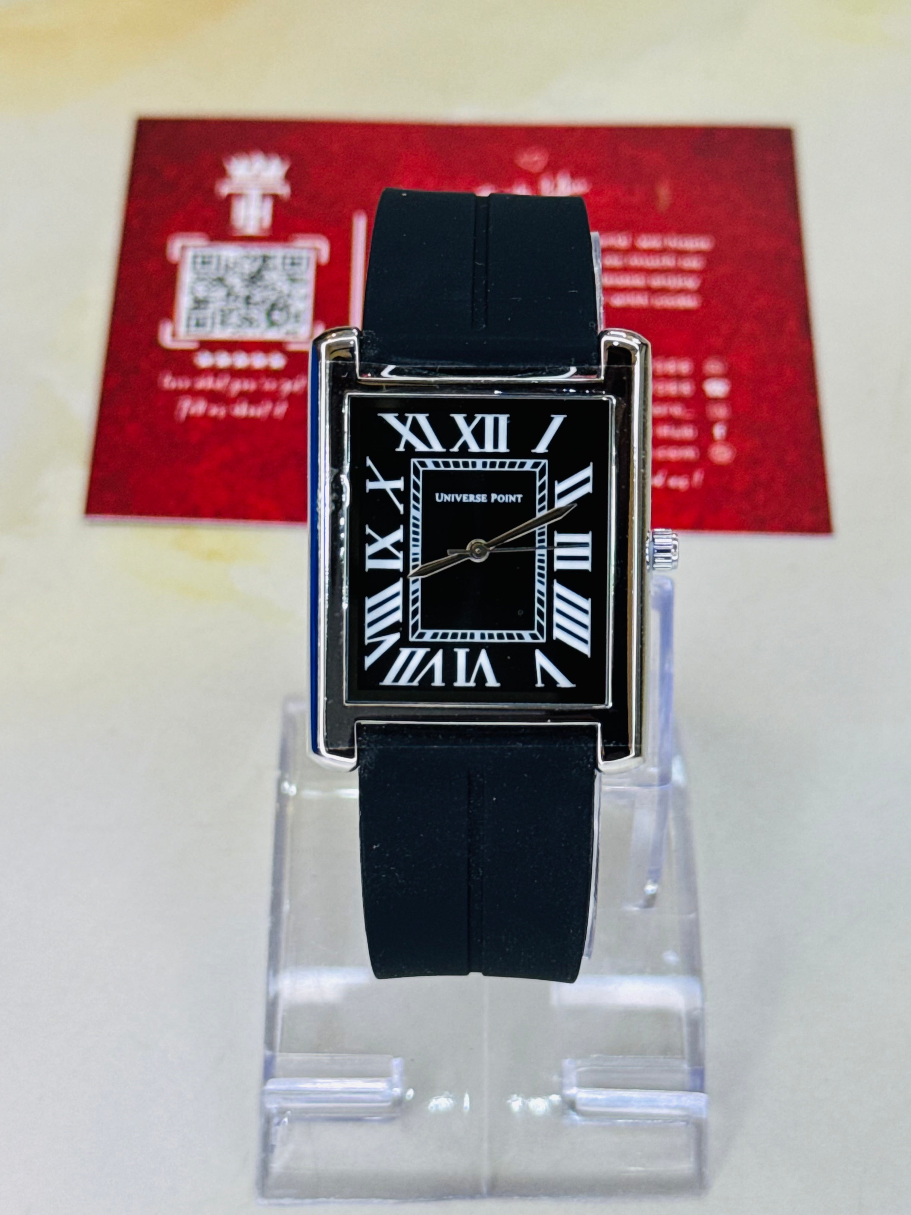 Black Silver Tank Universe Point Watch