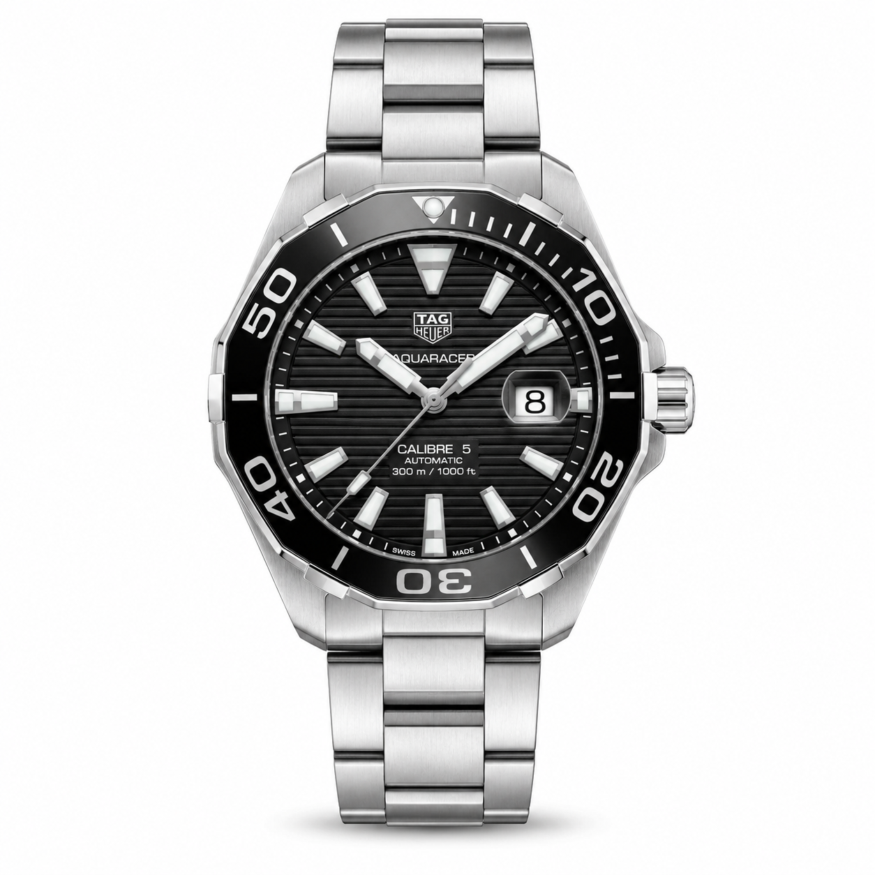 Tag Heur Aquaracer Silver Black Quartz Watch