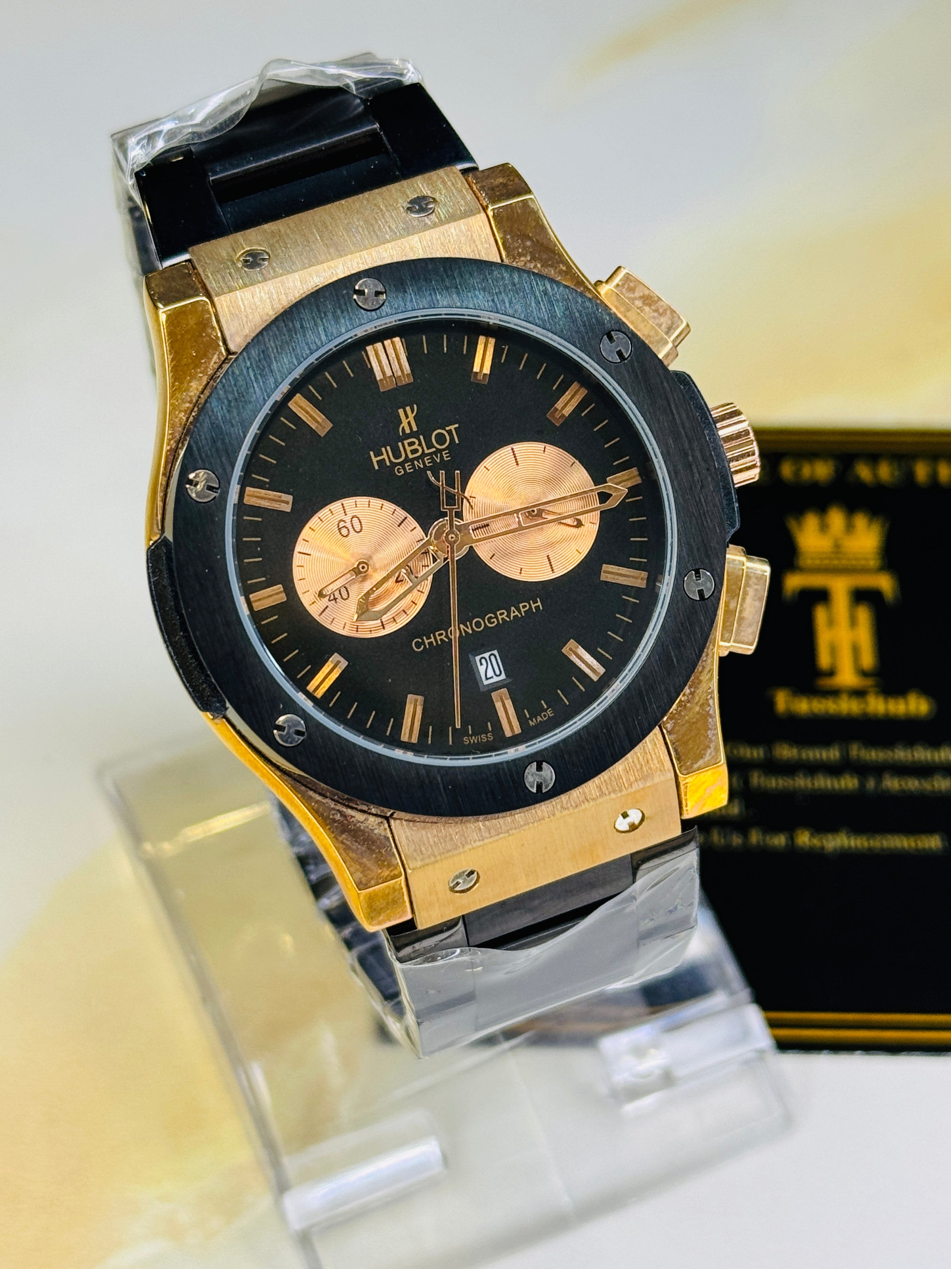 Minimal Copper Black Dial Super Clone Chronograph Hublot Watch