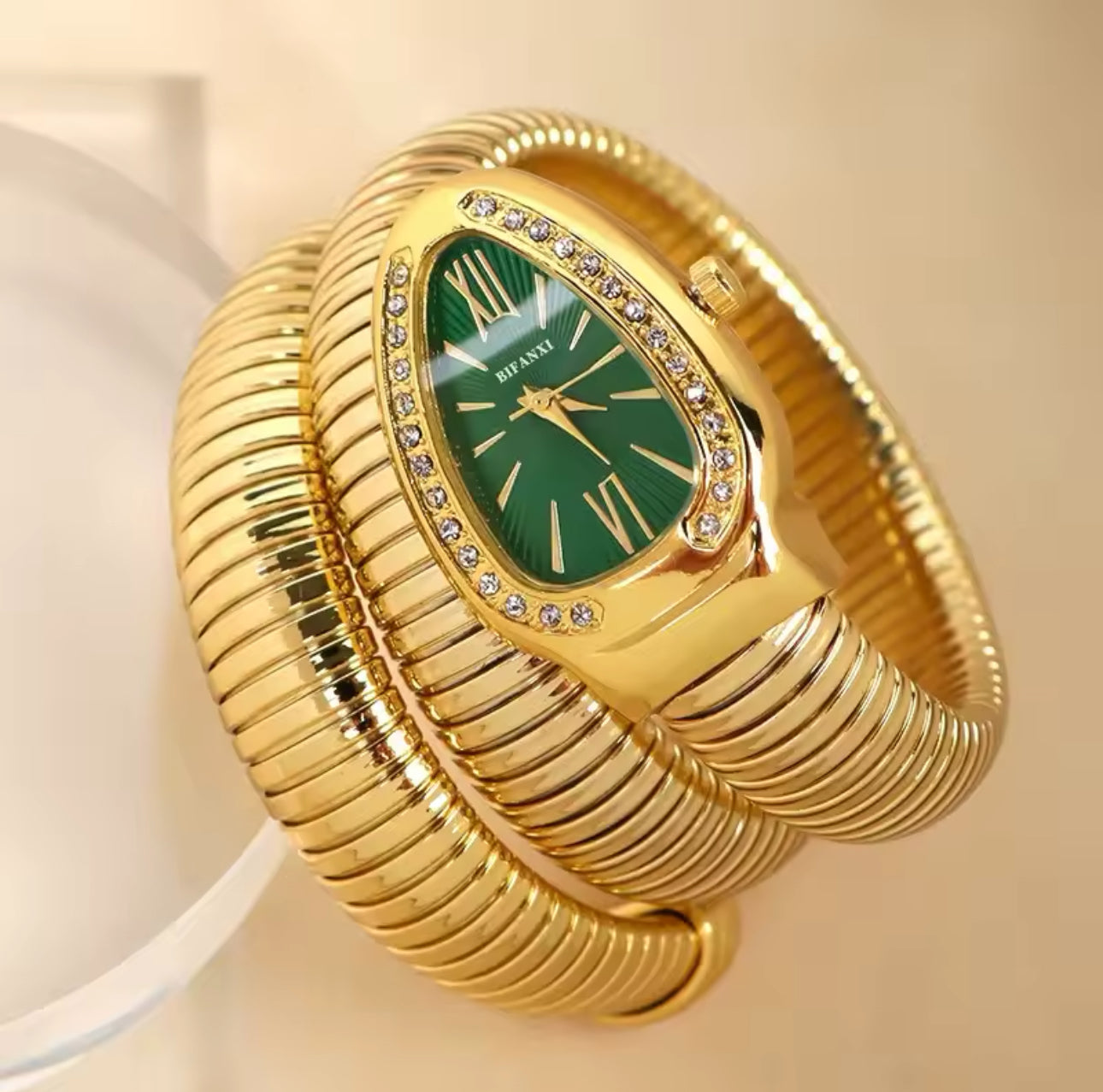 Gold Serpentine Watch For her